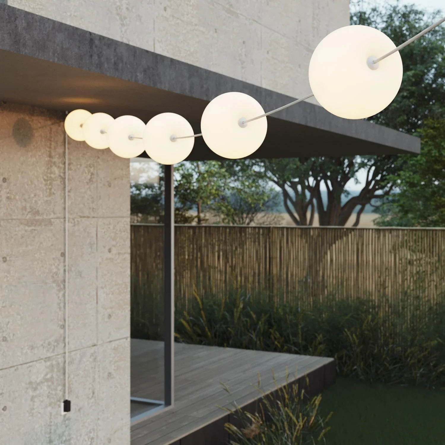 Outdoor light chain with 6 light points IP67 Sand White - Marina6 Cherry - Image 3