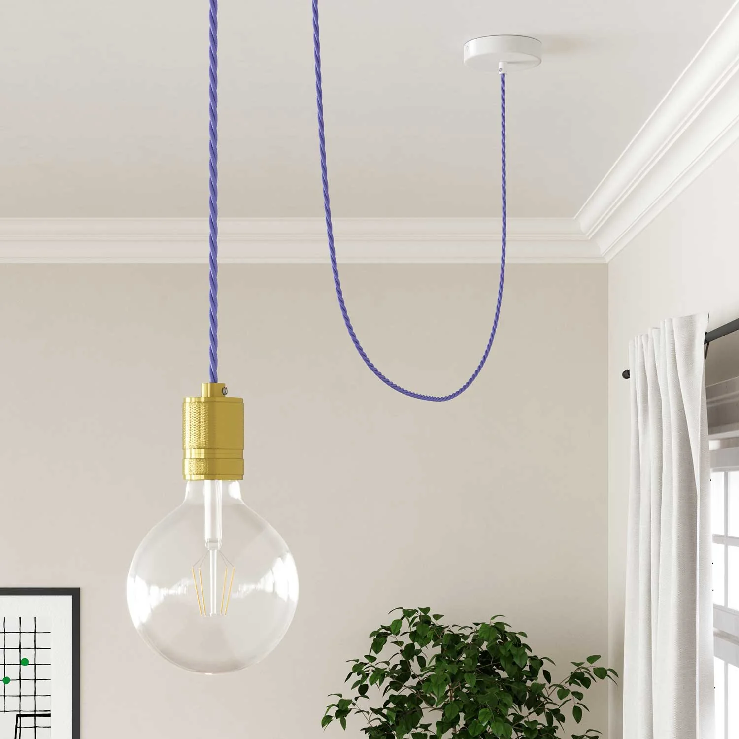 Lilac Rayon covered Twisted electric cable - TM07 - Image 3