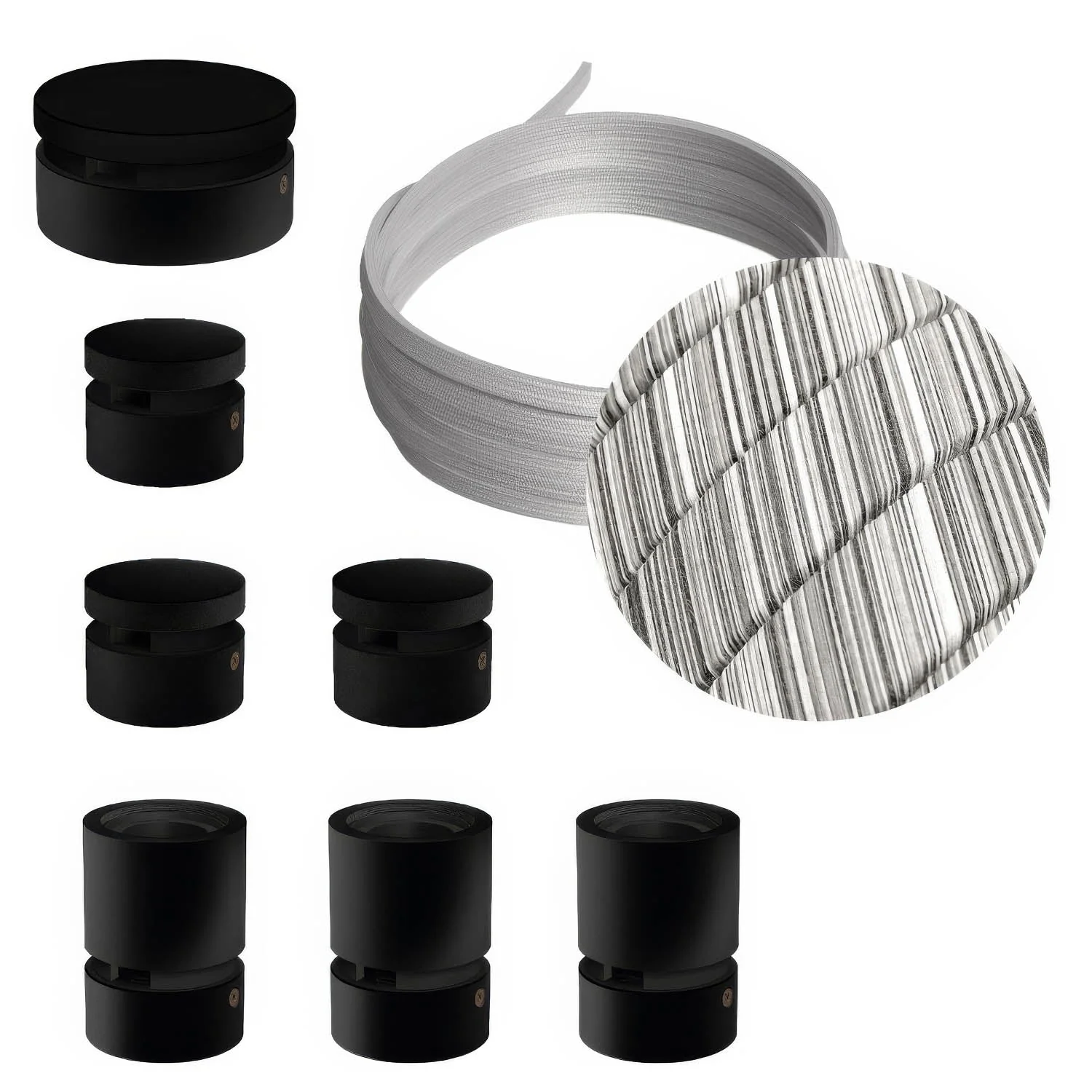 Filé Linear System Kit - with 5 m ECC37 cord for string lights and 7 black-painted wood components for indoor use