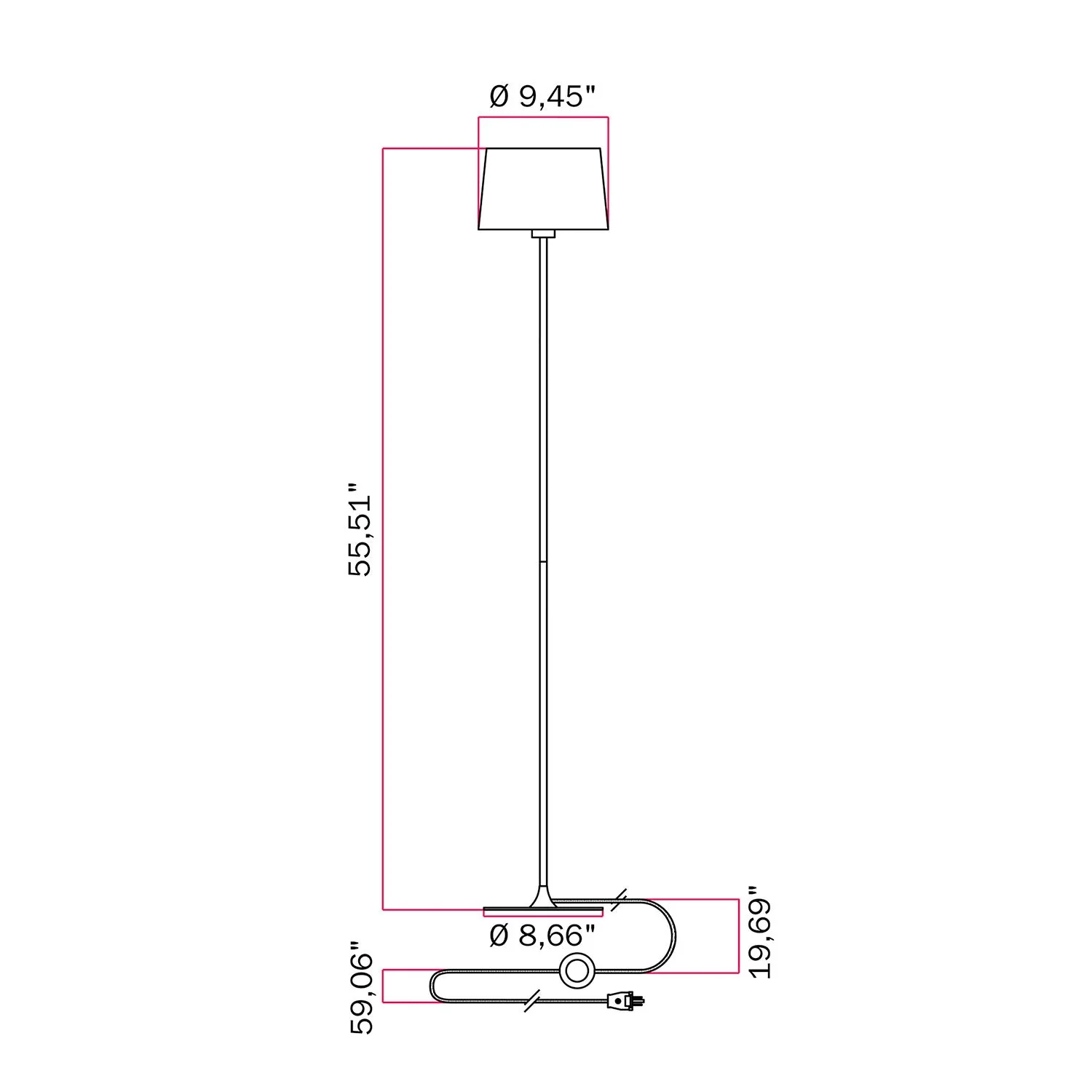 MAG-Y floor lamp with Athena fabric shade – Matt white - Image 6