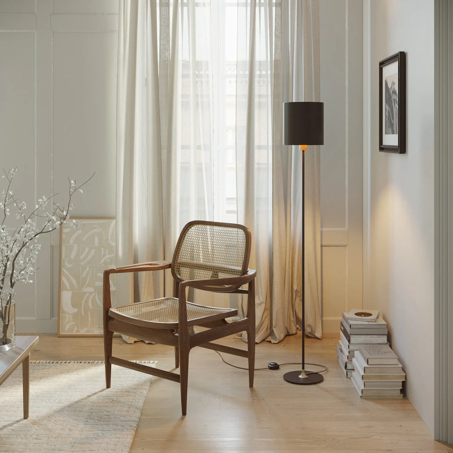 MAG-Y floor lamp with cylindrical M shade - Brushed bronze - Image 2
