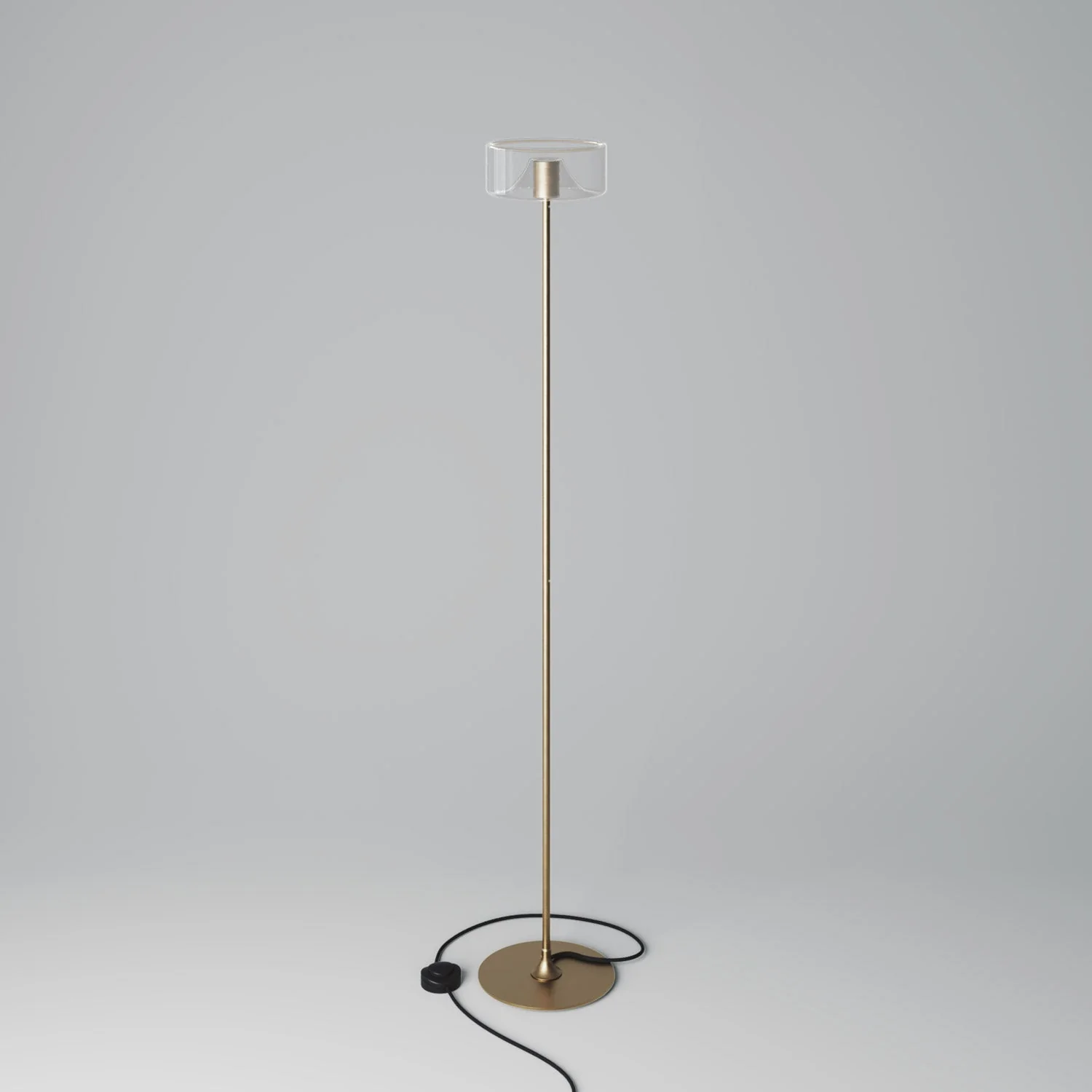 MAG-Y floor lamp with round metal base and Ghost LED bulb - Brushed bronze - Image 3