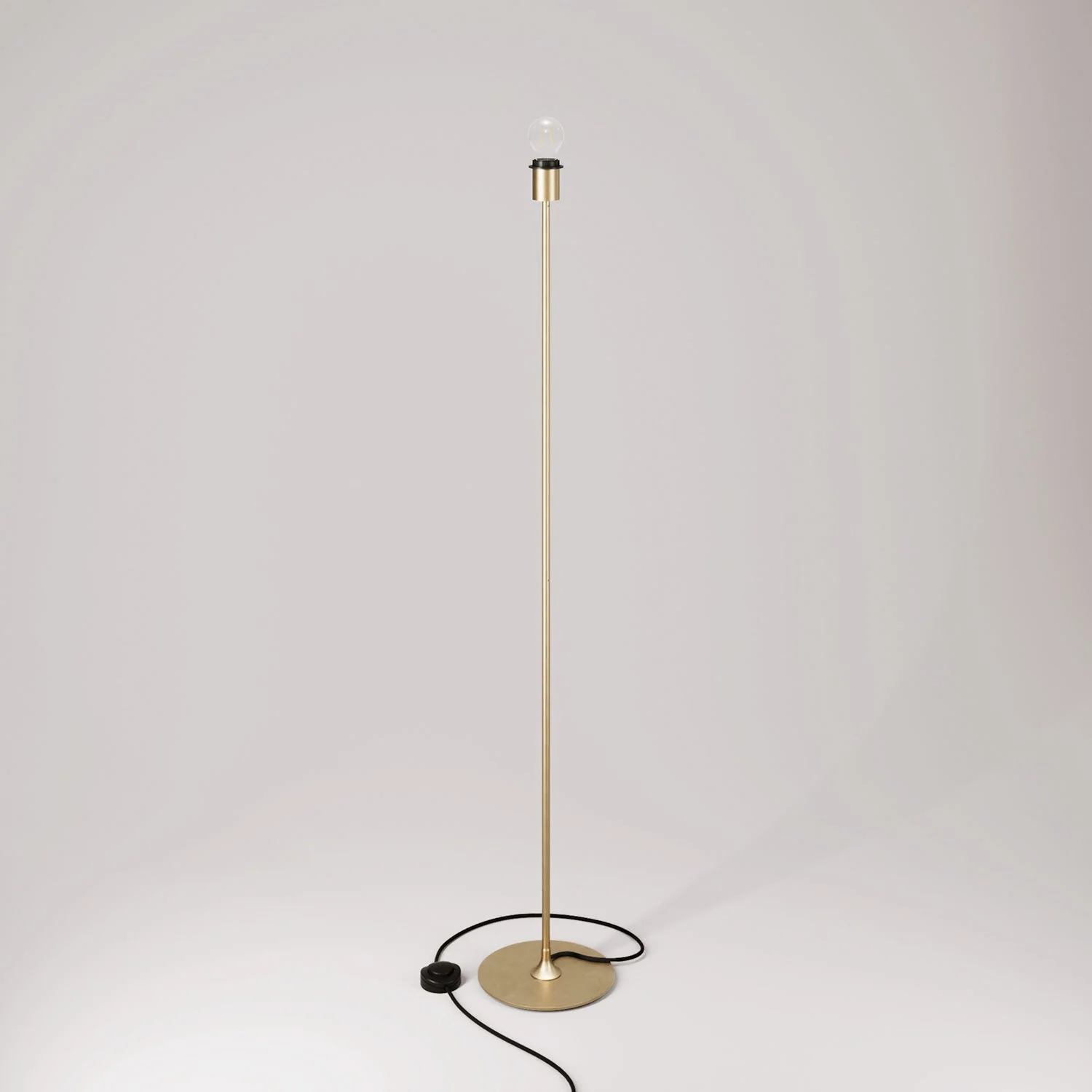 MAG-Y floor lamp with round metal base with lampshade fitting - Brushed bronze - Image 3