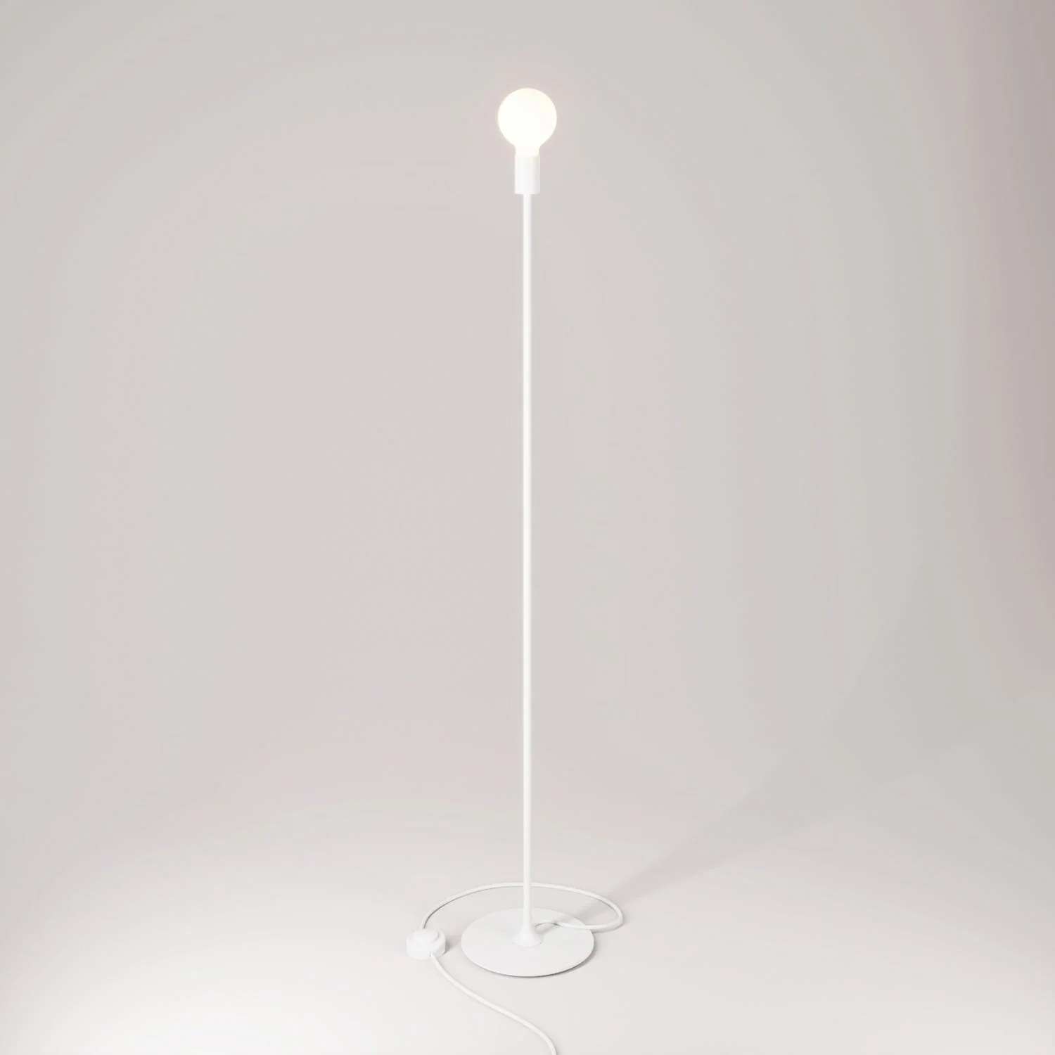 MAG-Y floor lamp with visible bulb - Matt white