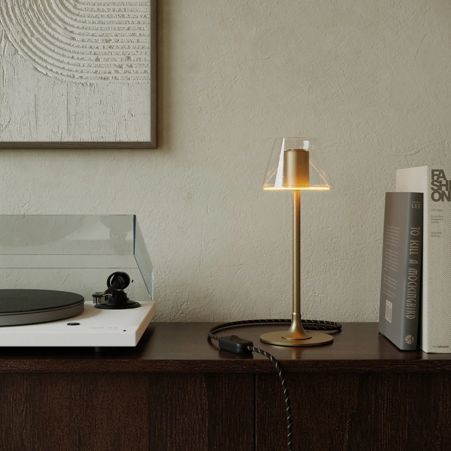 MAG-Y G07 table lamp with round metal base - Brushed bronze - Image 2