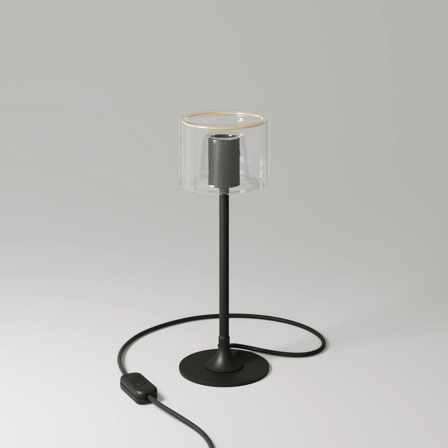 MAG-Y table lamp with round metal base and clear Ghost G03 bulb - Black - Image 3