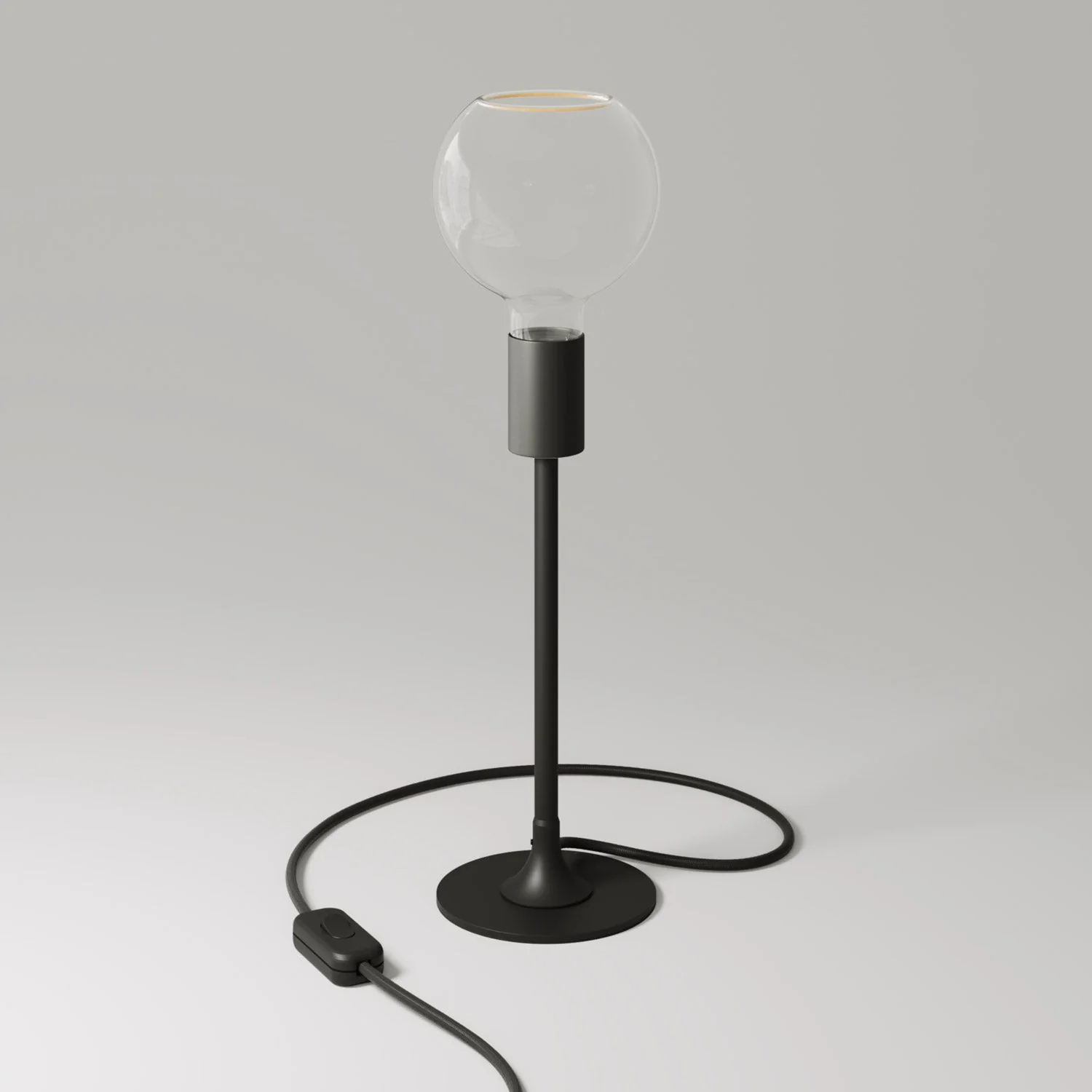 MAG-Y table lamp with round metal base and clear Ghost G05 bulb - Black - Image 3