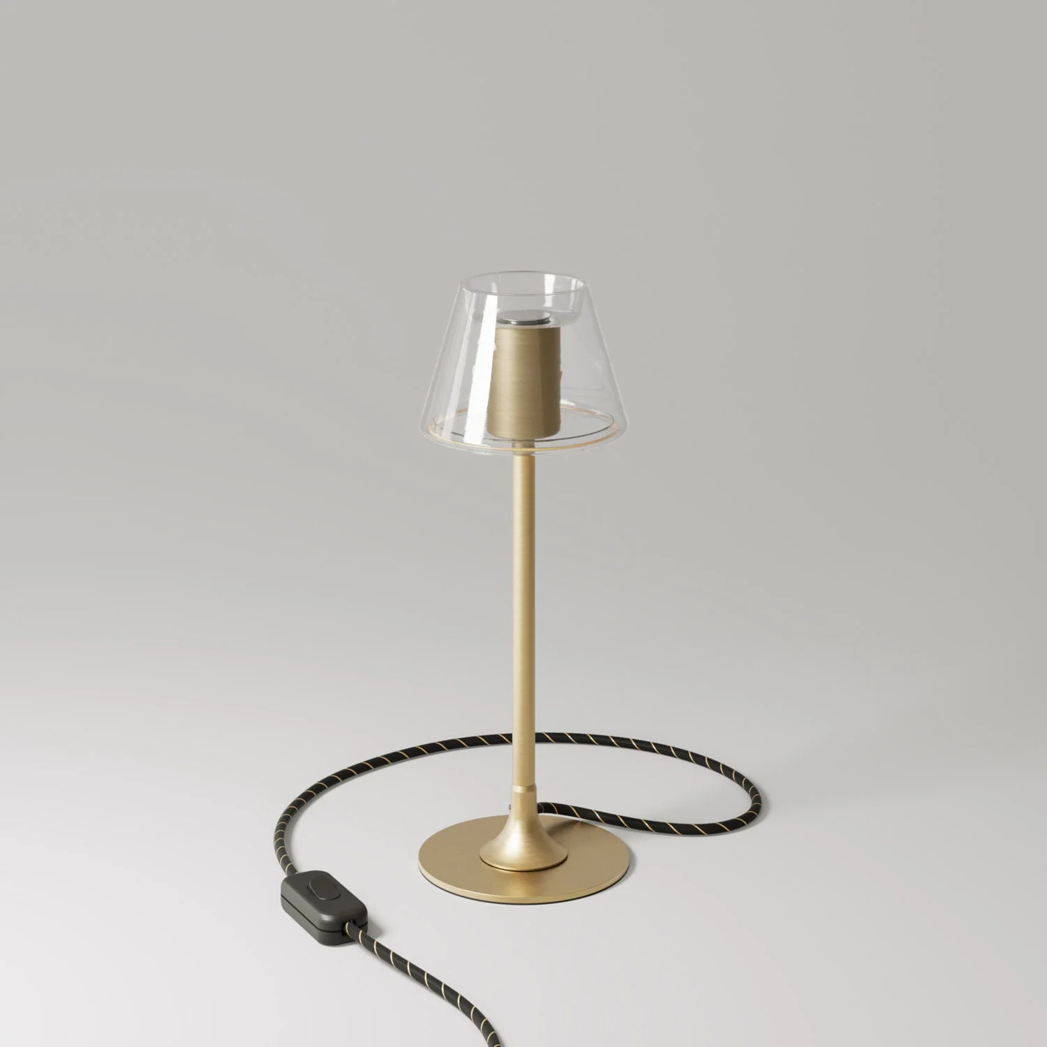 MAG-Y table lamp with round metal base and transparent Ghost Mini Cone bulb - Brushed bronze - Image 3