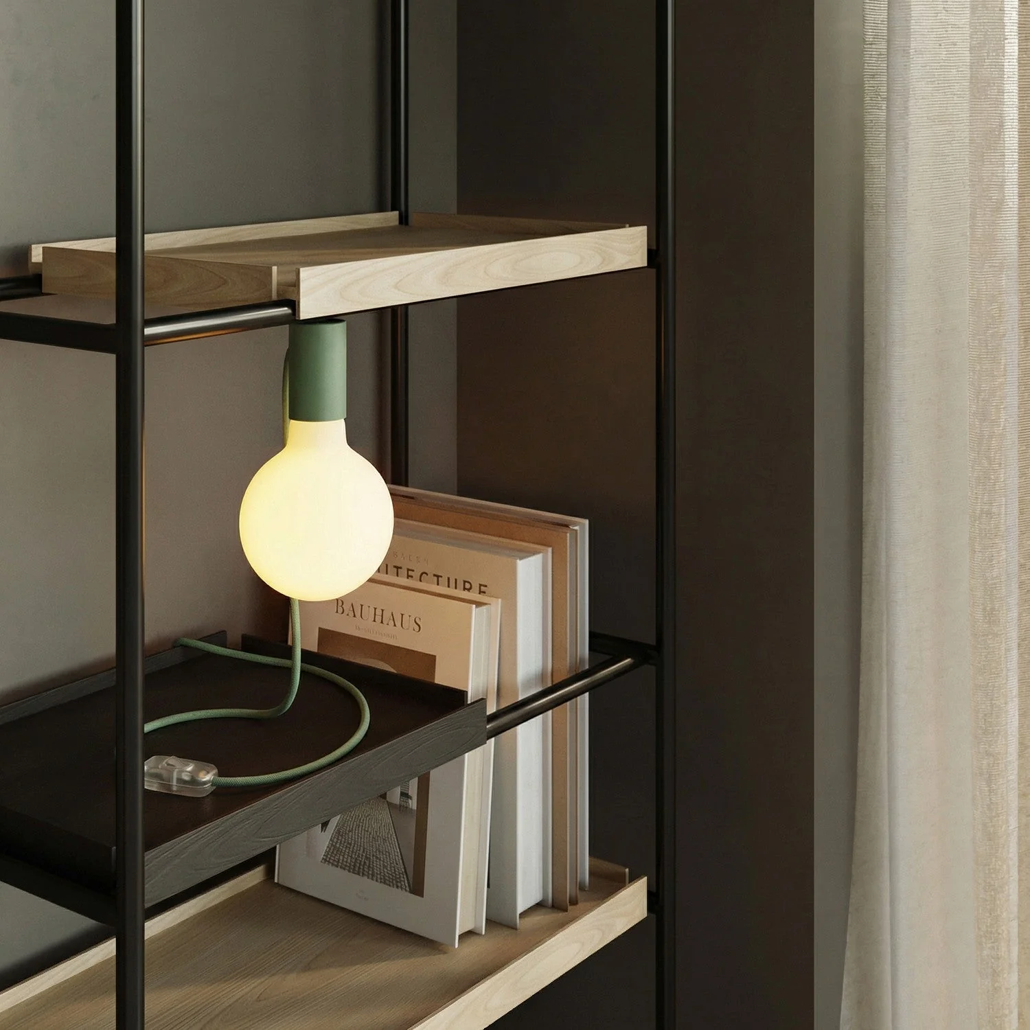 Magnetic plug-in lamp with E27 socket - Green - Image 2