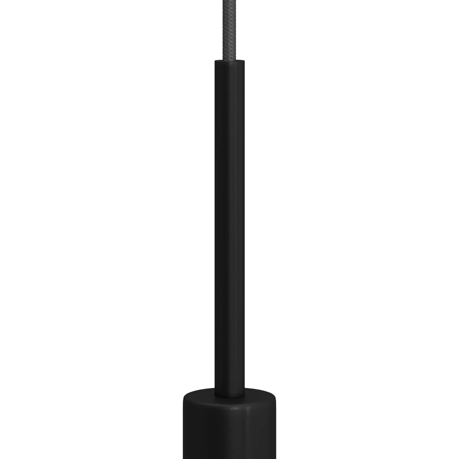 Cylindrical metal strain relief, 15 cm long, complete with rod, nut, and washer - Black - Image 2