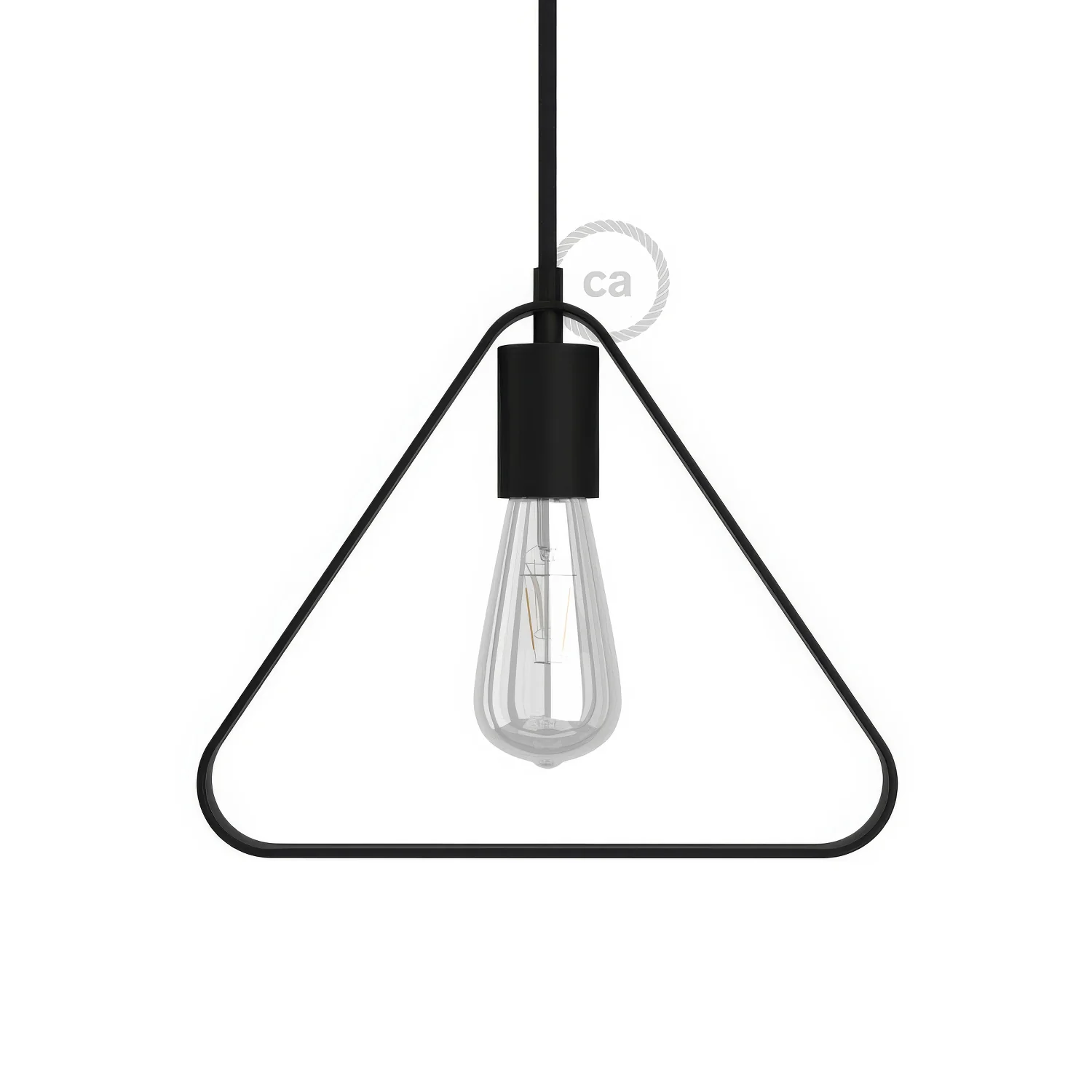 Metal Duedì Apex lampshade with metal socket cover and E26 socket - Black
