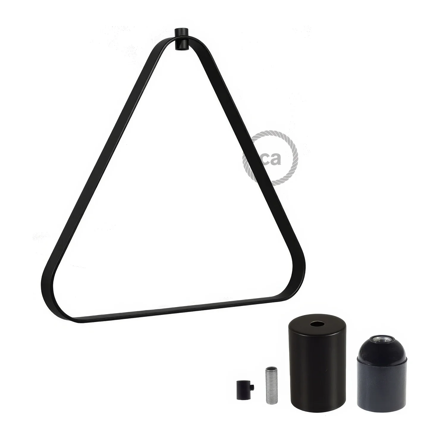 Metal Duedì Apex lampshade with metal socket cover and E26 socket - Black - Image 3