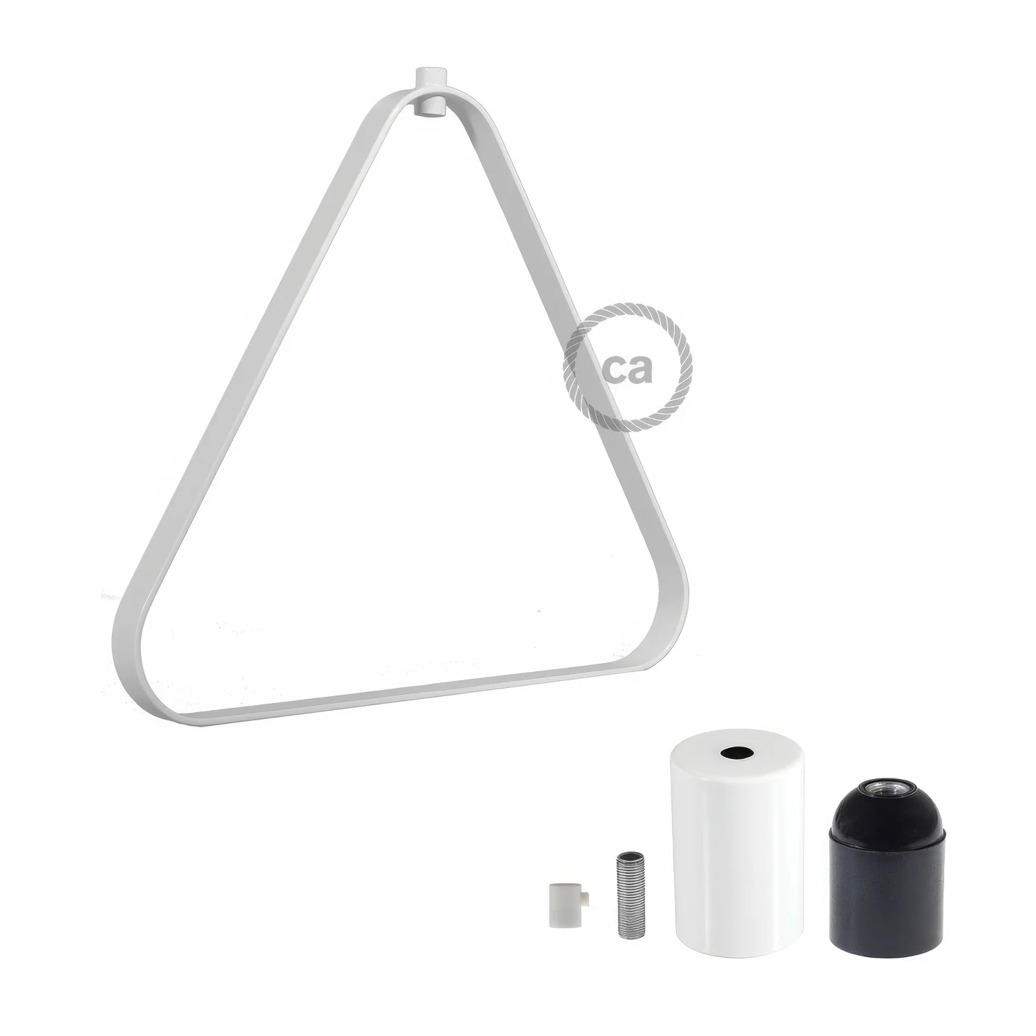 Metal Duedì Apex lampshade with metal socket cover and E26 socket - White - Image 3