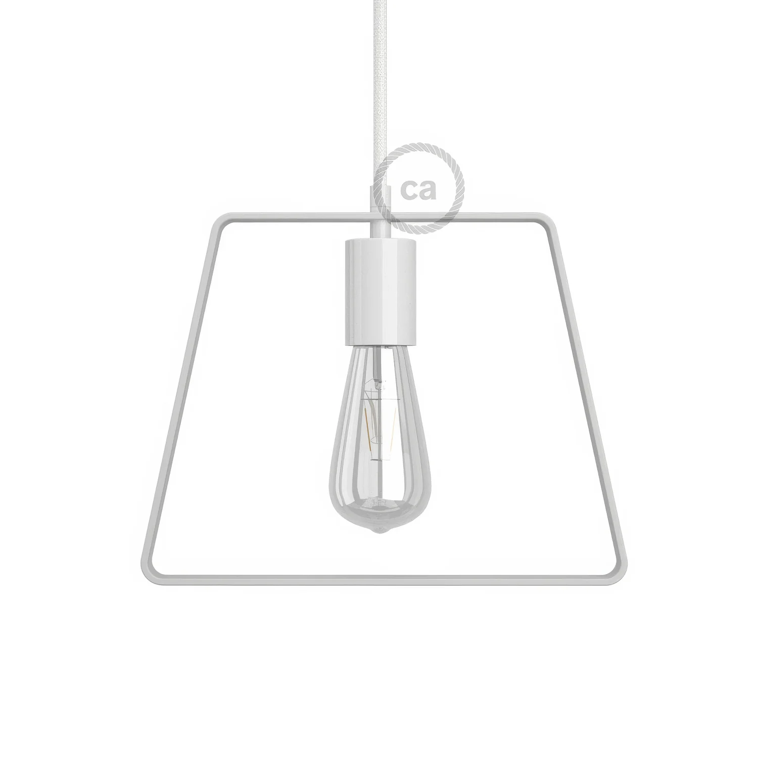 Duedì metal base lampshade with metal socket cover and E26 socket - White