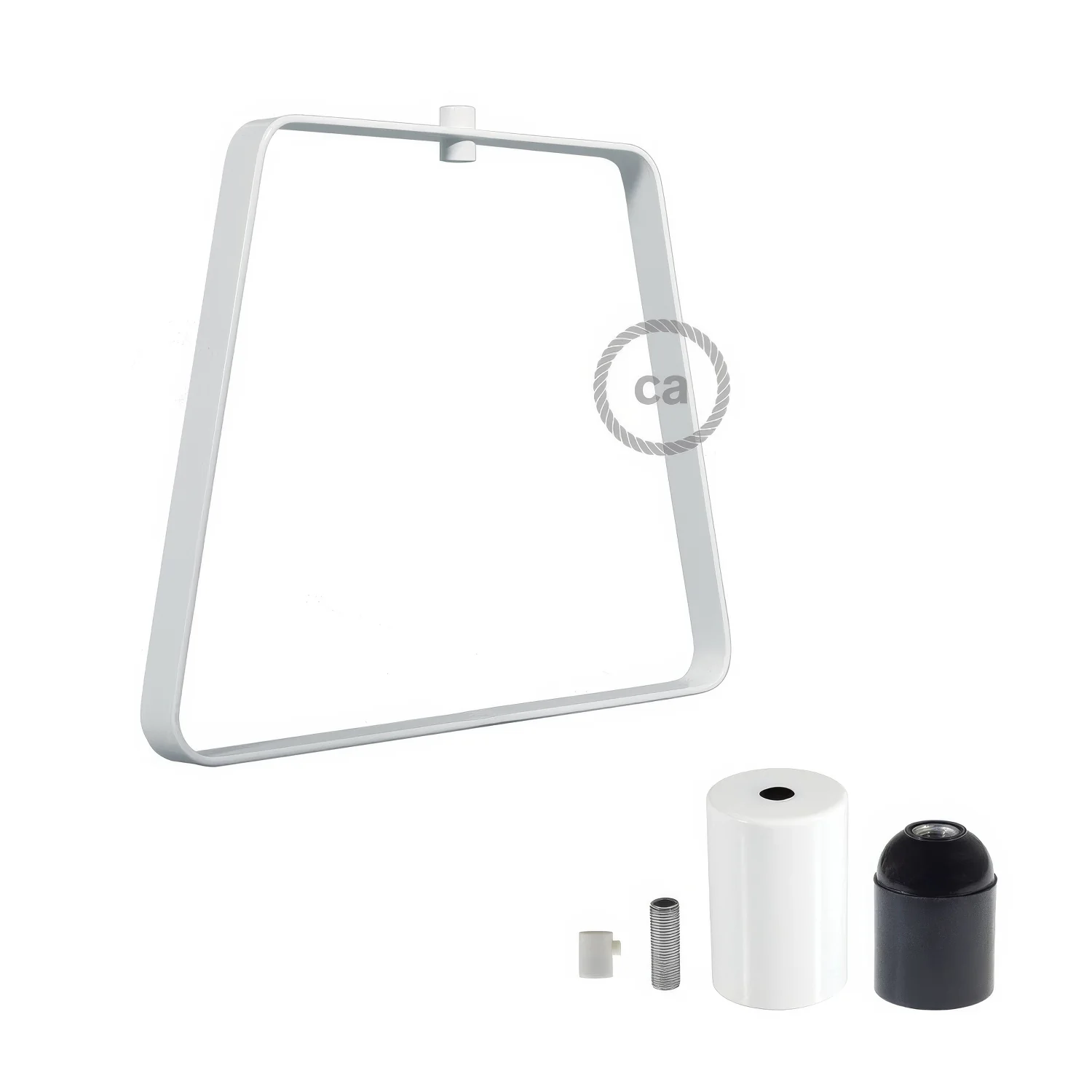 Duedì metal base lampshade with metal socket cover and E26 socket - White - Image 3