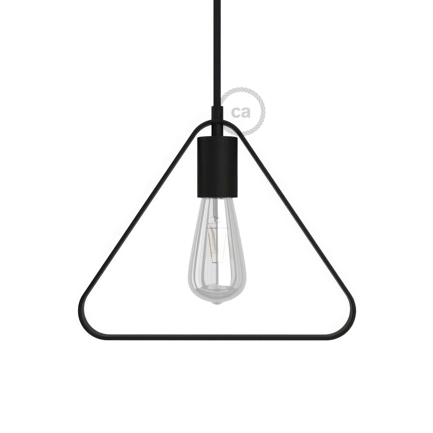 Metal lampshade Duedì Apex with metal socket cover and E27 socket - Black