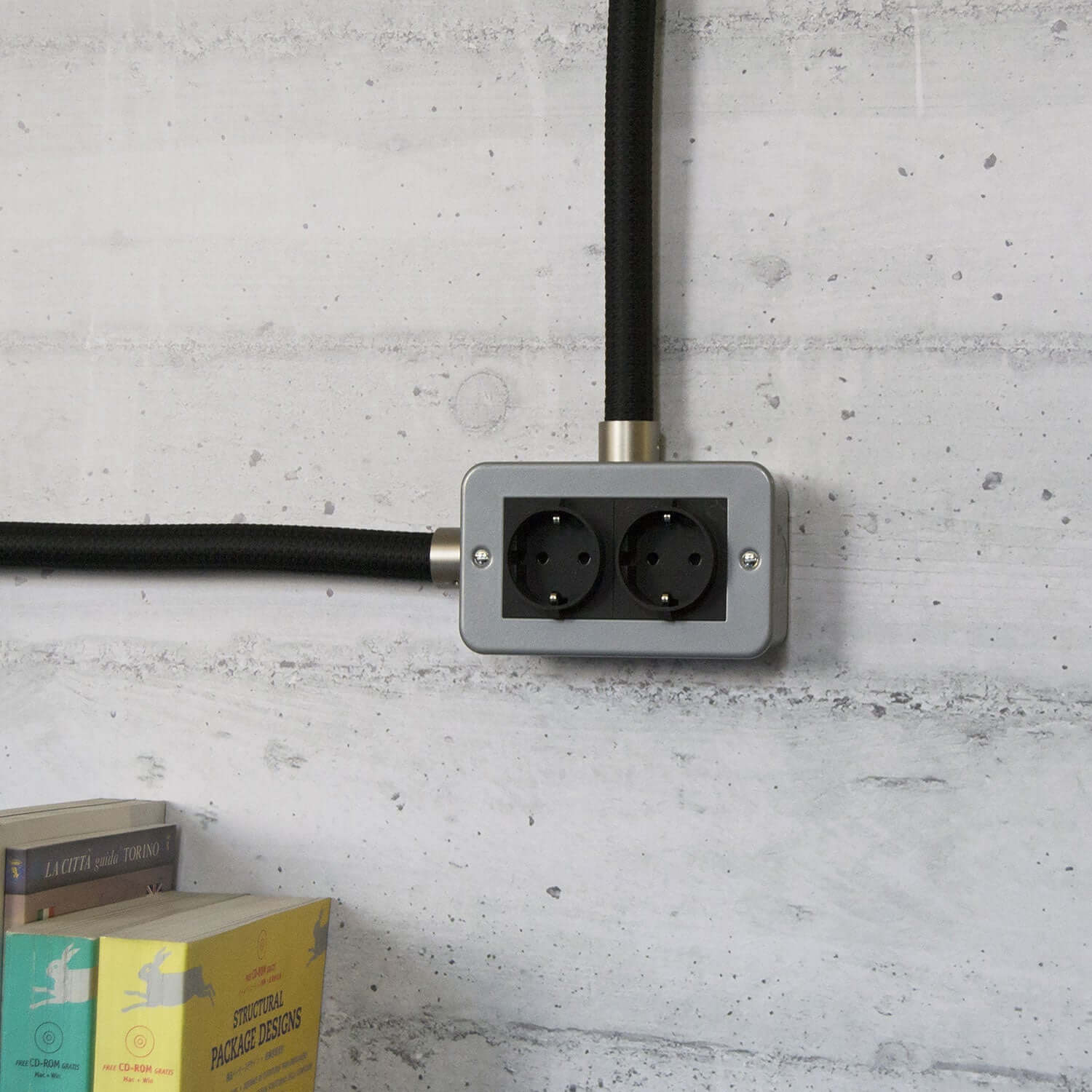 Wall-mounted metal box with double Schuko socket for Creative-Tube - Image 3