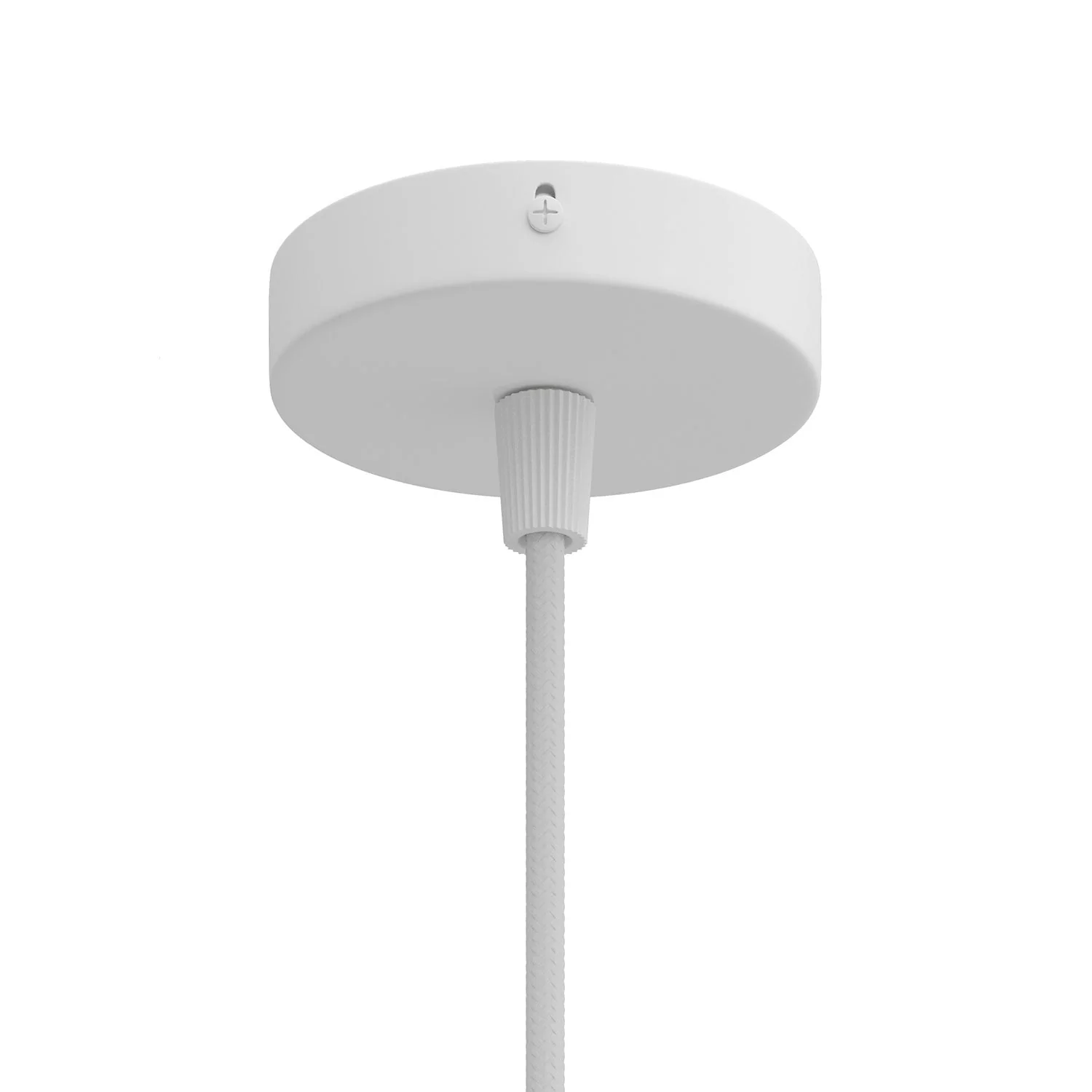 Mini cylindrical ceiling canopy kit in metal with 1 central hole - Matte white