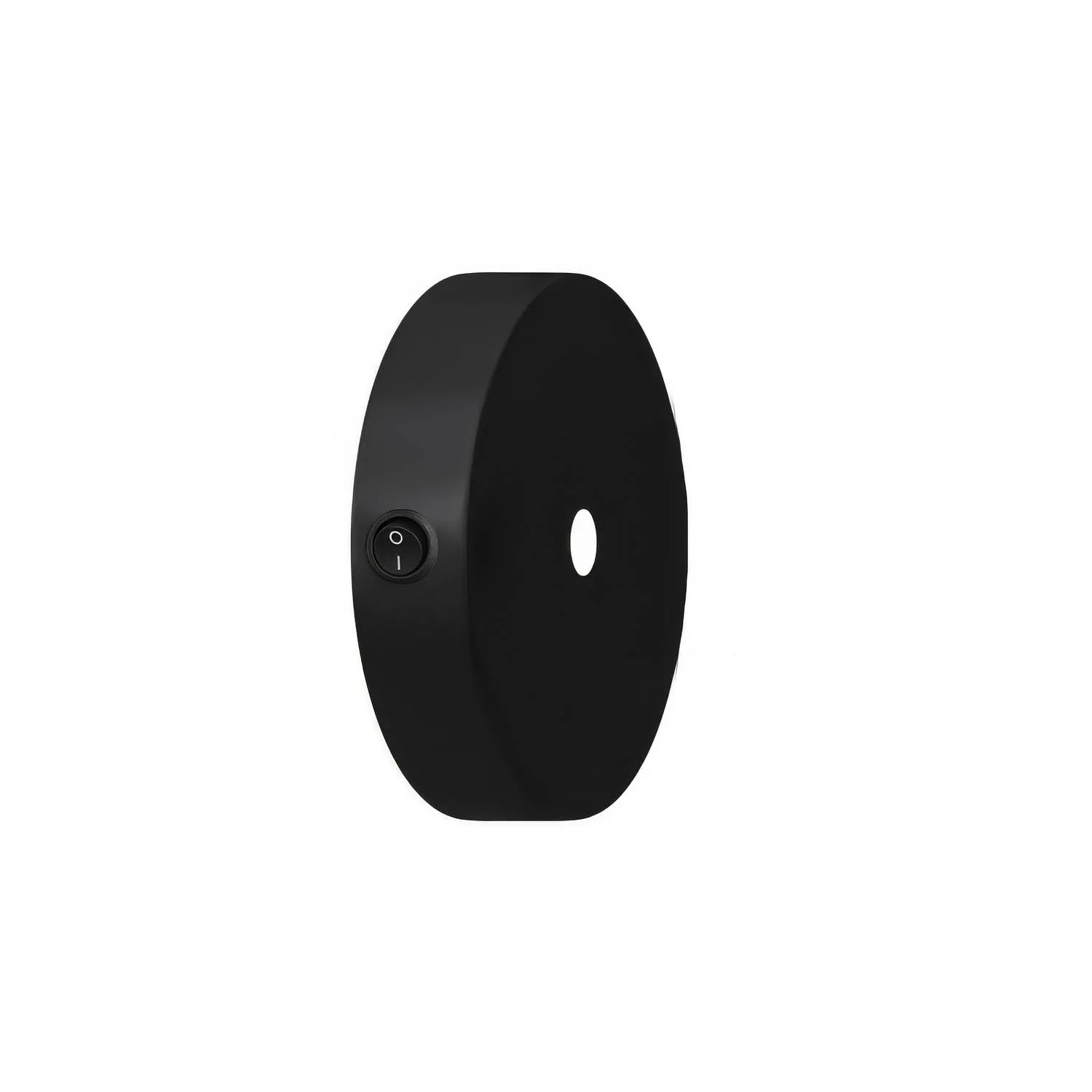 Mini cylindrical ceiling canopy kit in metal with switch - Black