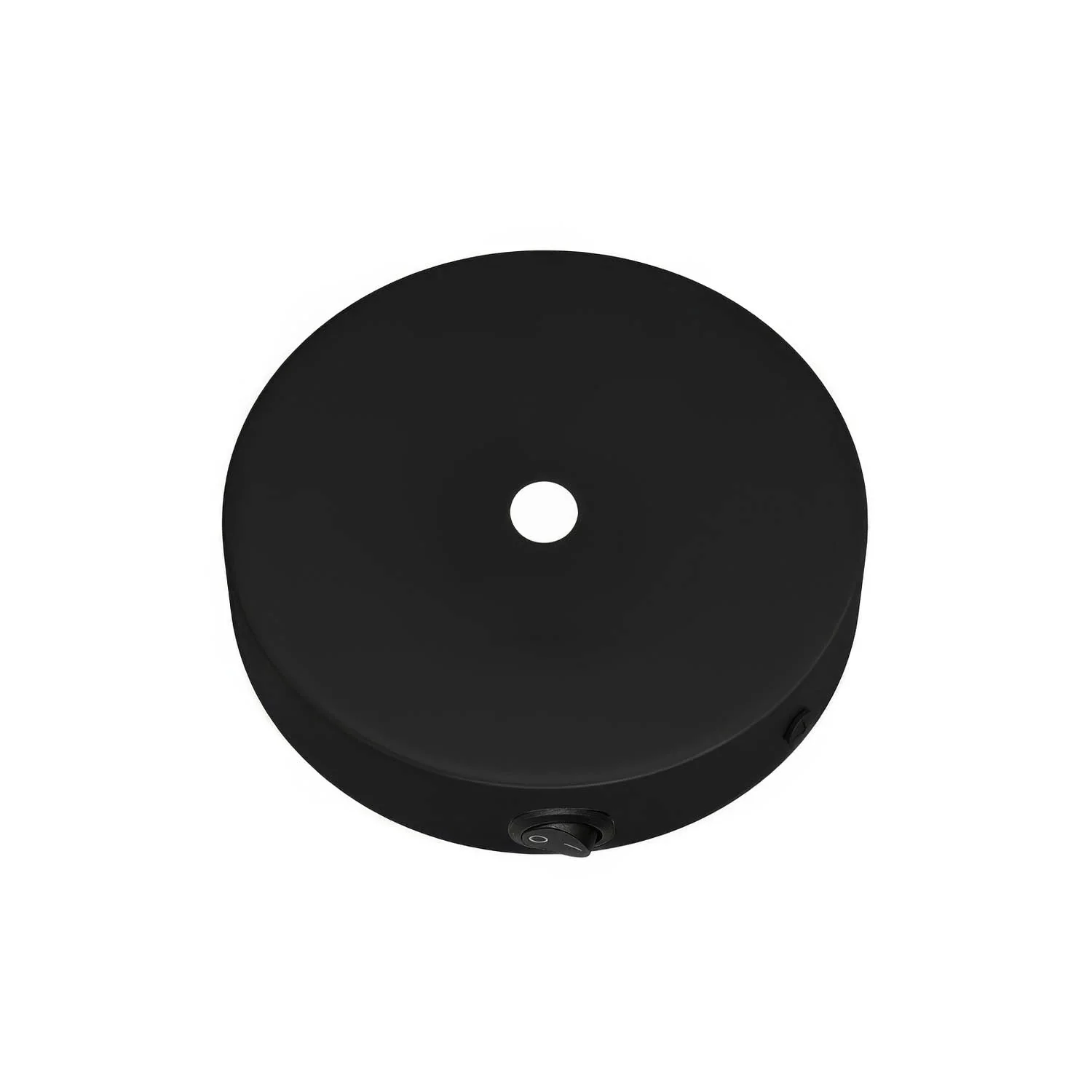 Mini cylindrical ceiling canopy kit in metal with switch - Black - Image 2