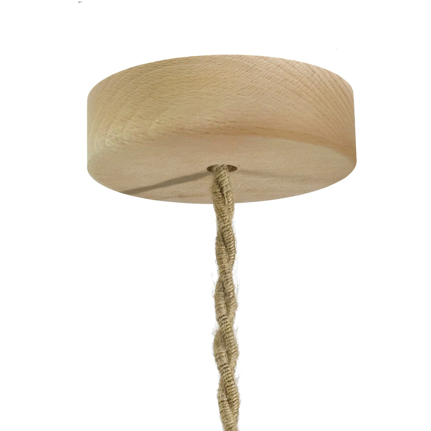 Mini ceiling canopy kit, cylindrical wood, 1 central hole - Neutral