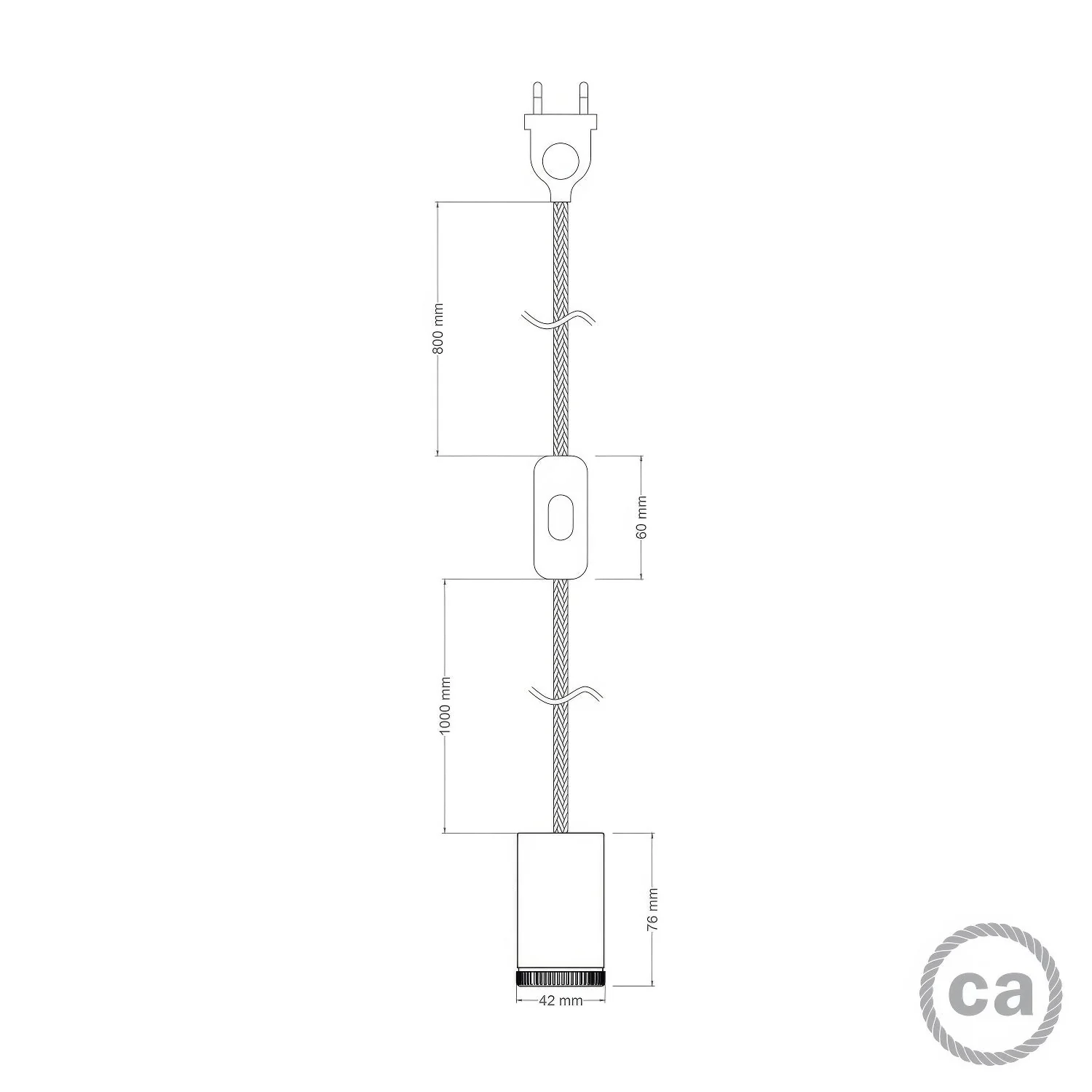 Mini Spotlight GU1d0 lamp with SnakeBis cordset - Satin titanium - Image 5