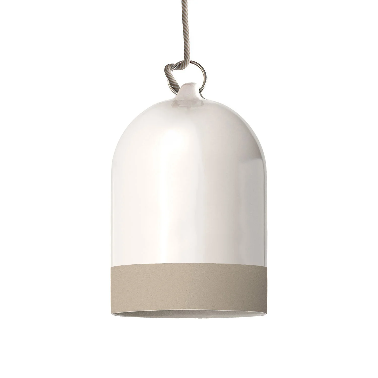 Mini XS Bell Lampshade in two-tone ceramic White and Dove Grey, Materia collection - Made in Italy