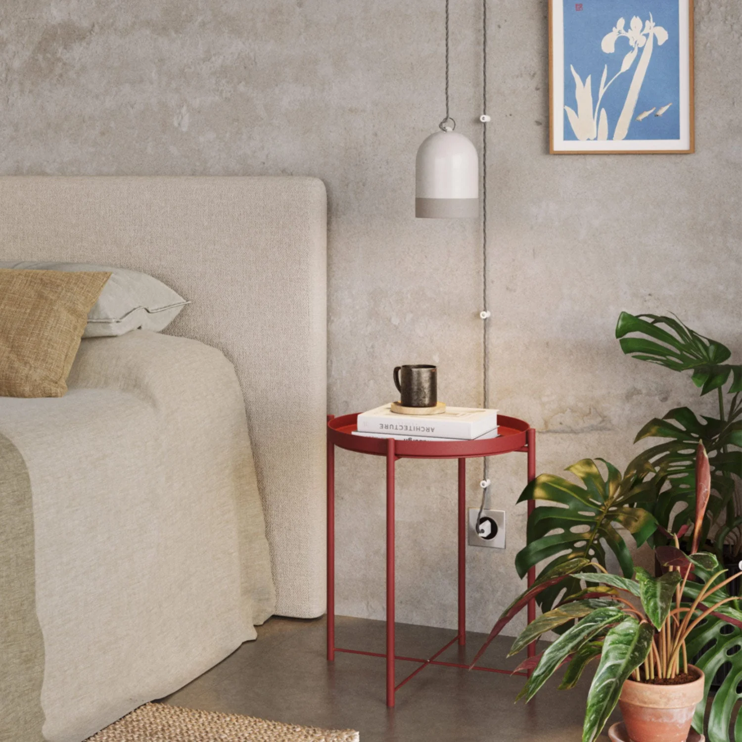 Mini XS Bell Lampshade in two-tone ceramic White and Dove Grey, Materia collection - Made in Italy - Image 2