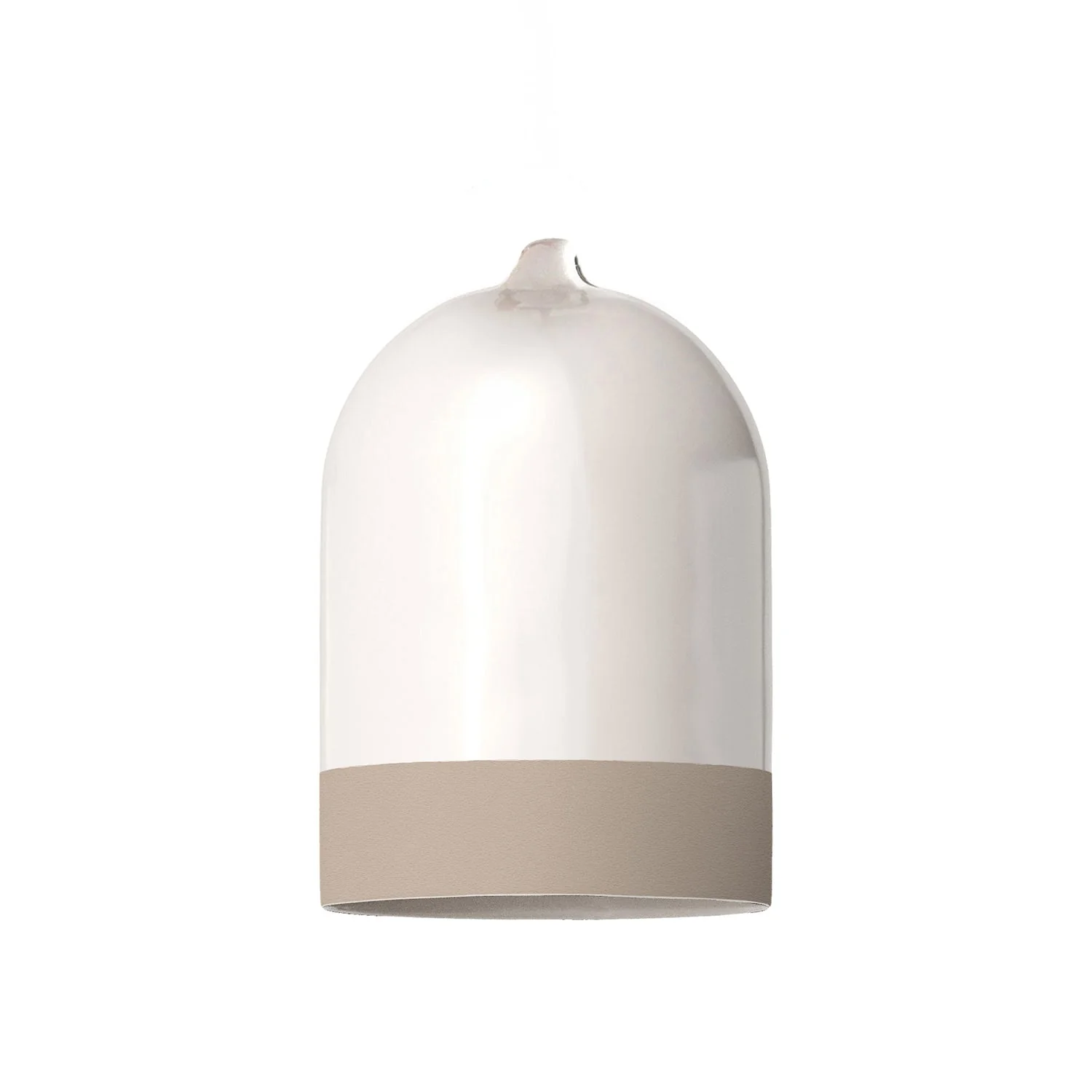 Mini XS Bell Lampshade in two-tone ceramic White and Dove Grey, Materia collection - Made in Italy - Image 3