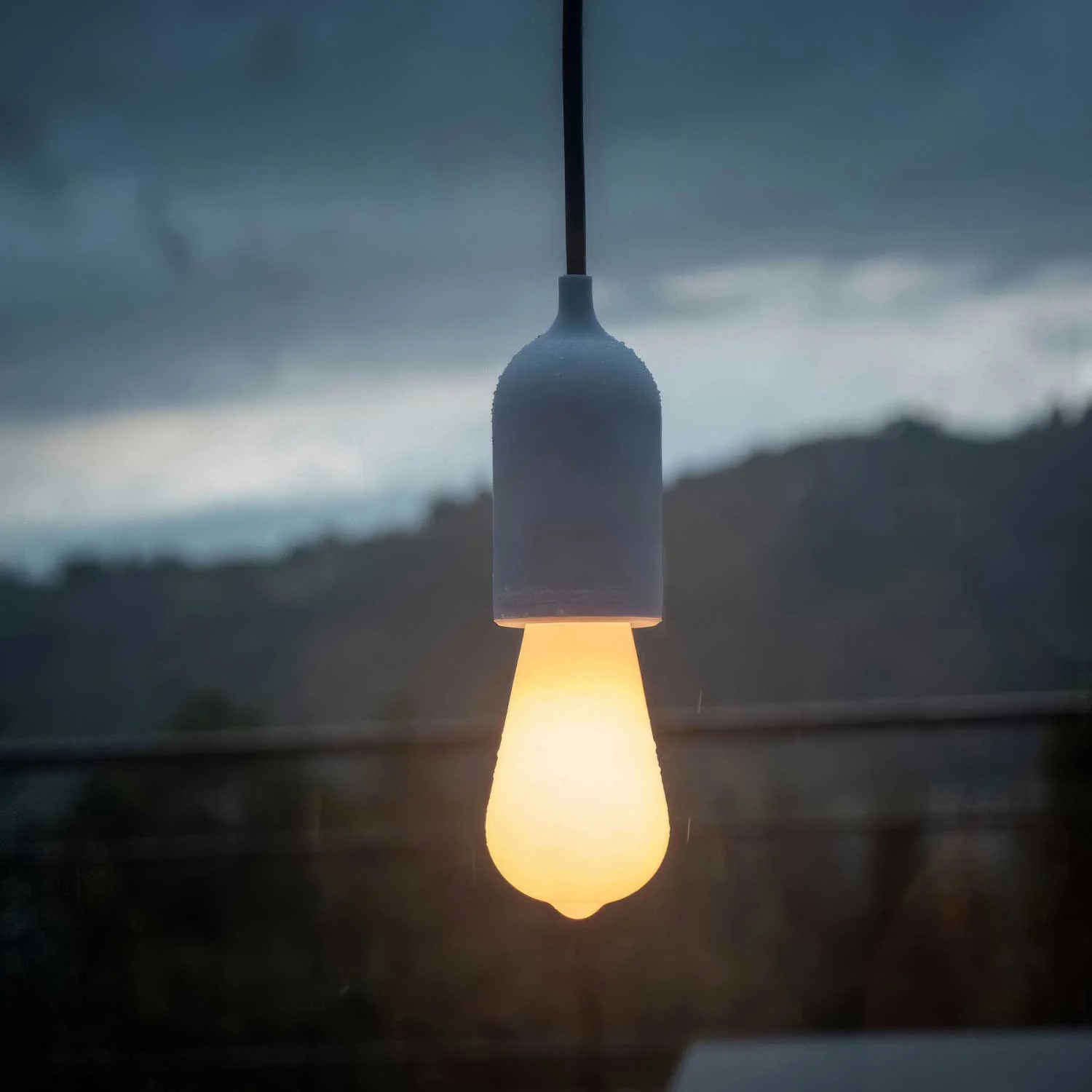 Modulair PASTEL Outdoor lamp with 1.5 m textile cord, ceiling canopy and silicone socket IP65 waterproof - Powder blue - Image 4