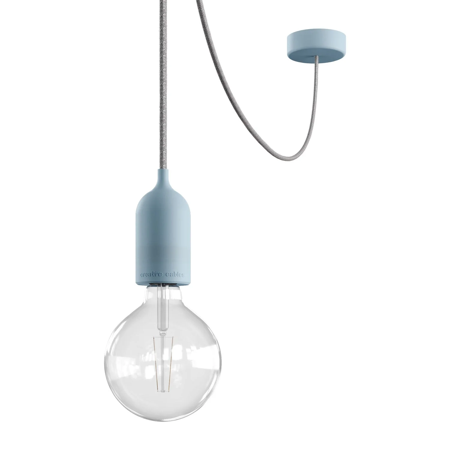 Modulair PASTEL Outdoor Lamp with 5 m cord, cable spreader, ceiling canopy, and IP65 waterproof socket - Powder blue