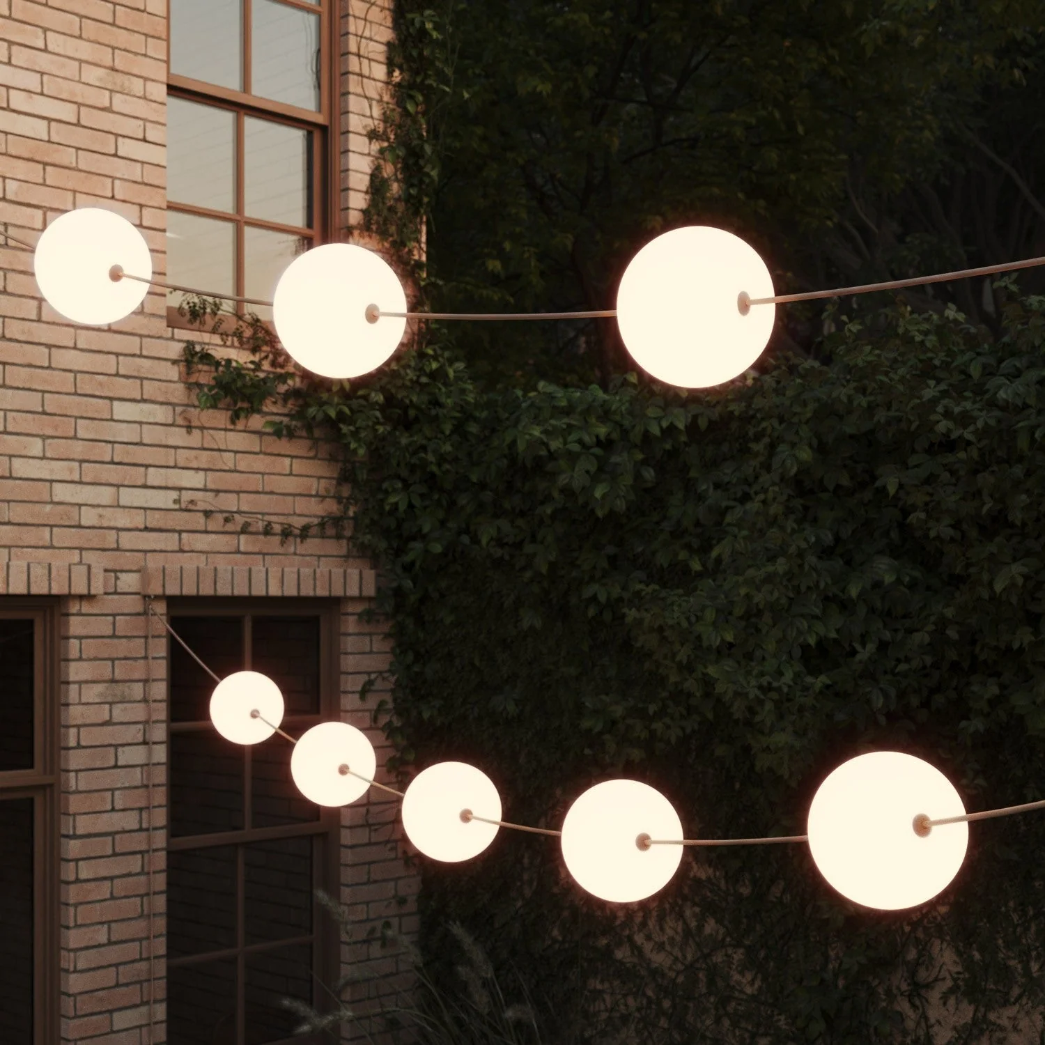 Outdoor 12-Light String Light for wet locations Desert Brown, Power supply with US plug - Marina12 Cherry - Image 3