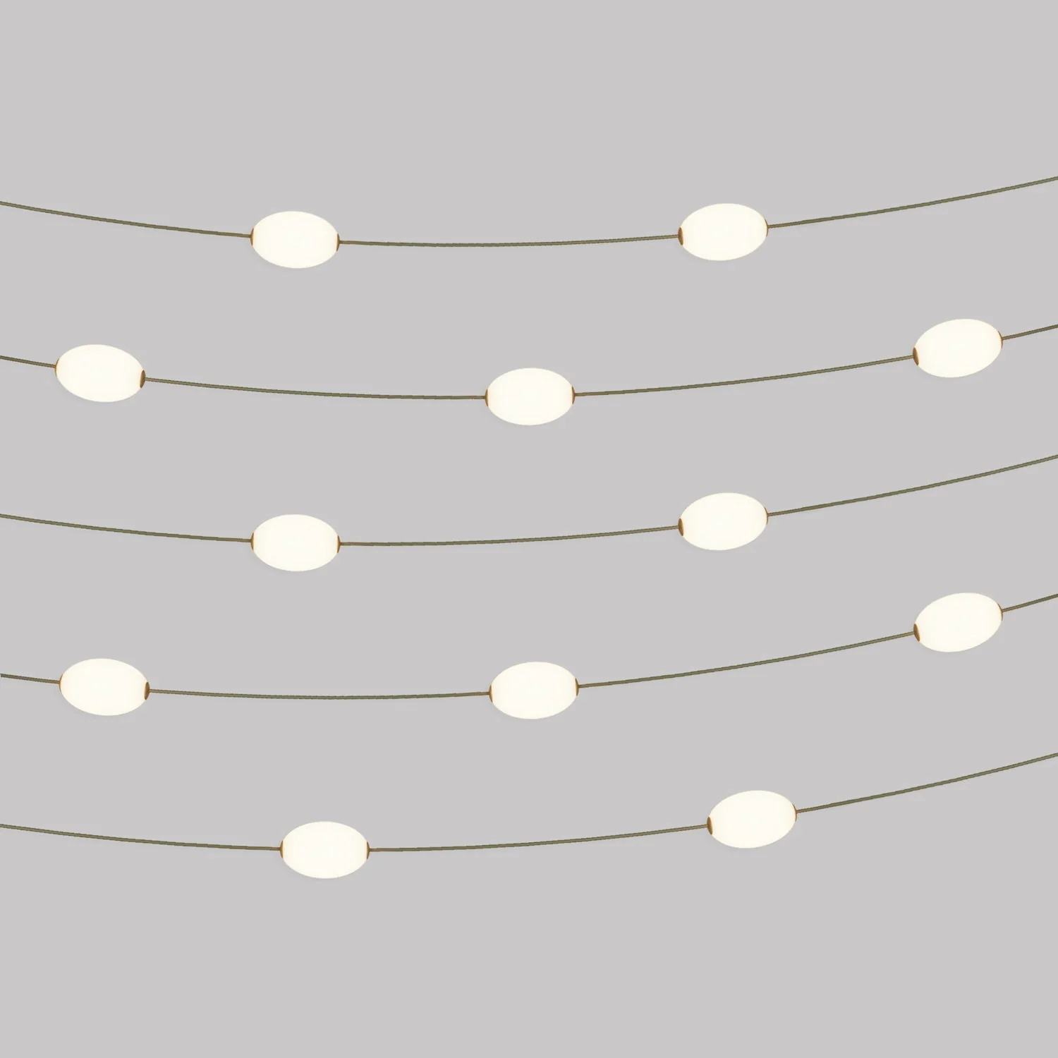 Outdoor 12-Light String Light for wet locations, Olive Green, power supply with US plug - Marina12