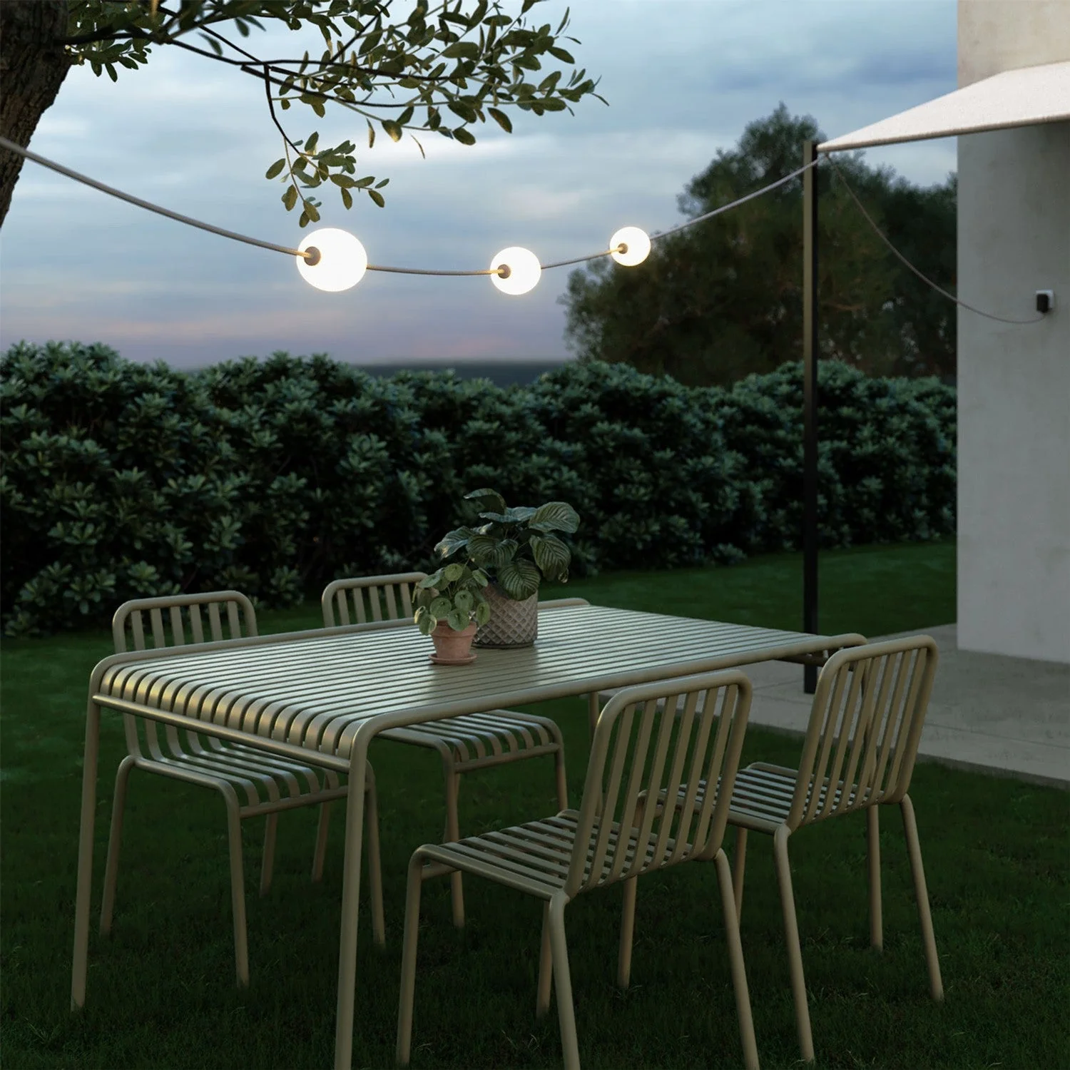 Outdoor string light 3 light points IP67 Gray with UK Plug - Marina3 - Image 2