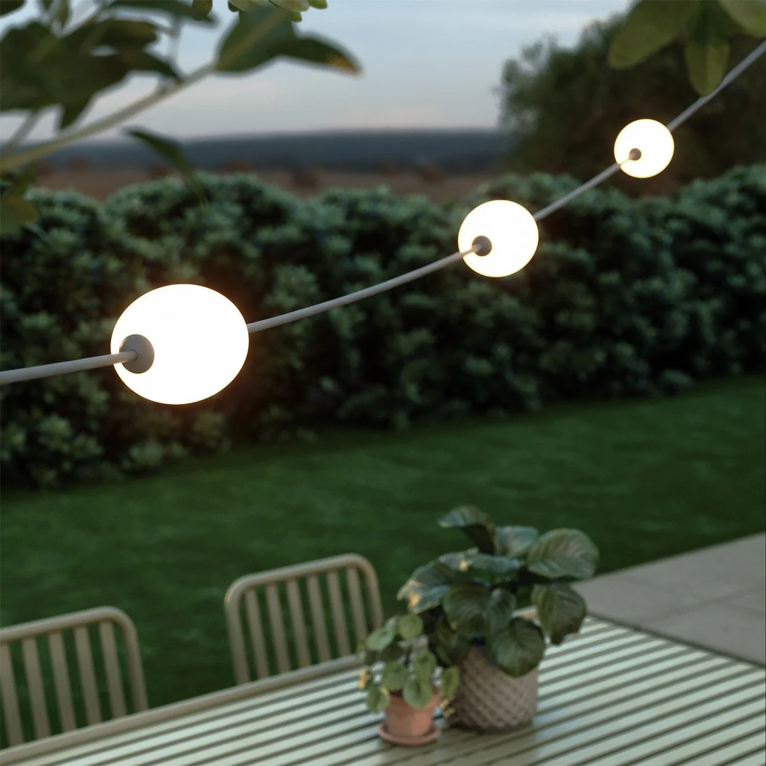Outdoor string light 3 light points IP67 Gray with UK Plug - Marina3 - Image 3
