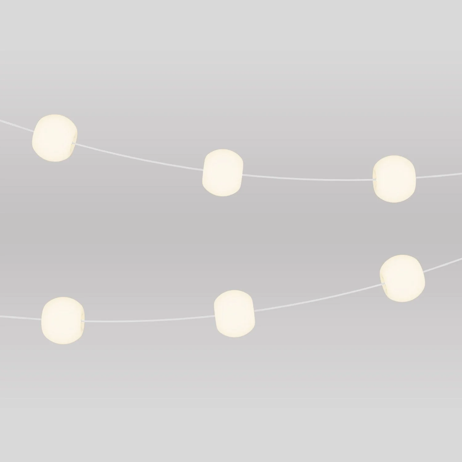 Outdoor IP67 String Light with 6 Light Points Sand White with UK Plug - Marina6 Cherry