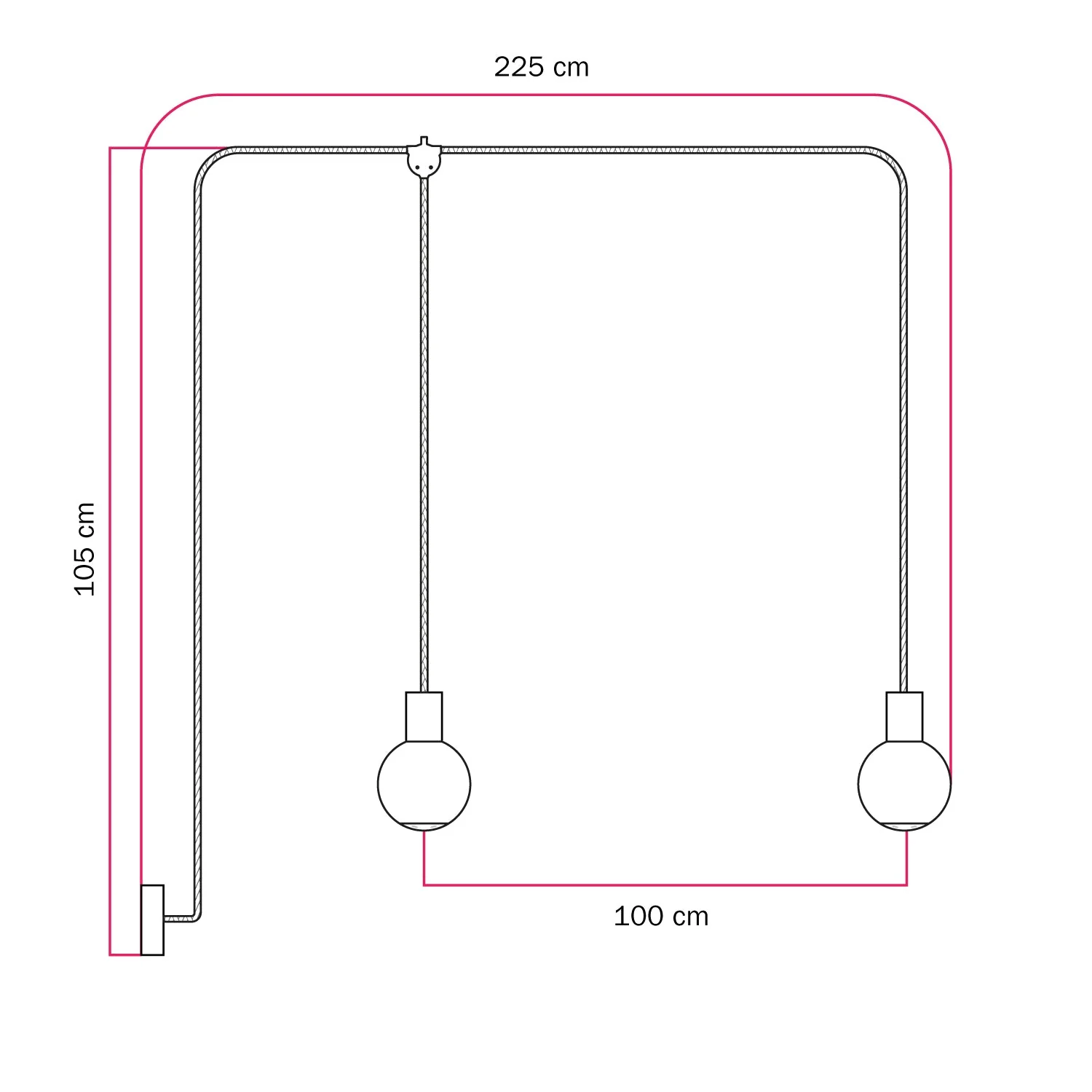 Modulair outdoor pendant light IP65 with 2 drops and unbreakable Unbreak-a-Ball lampshades - White - Image 5