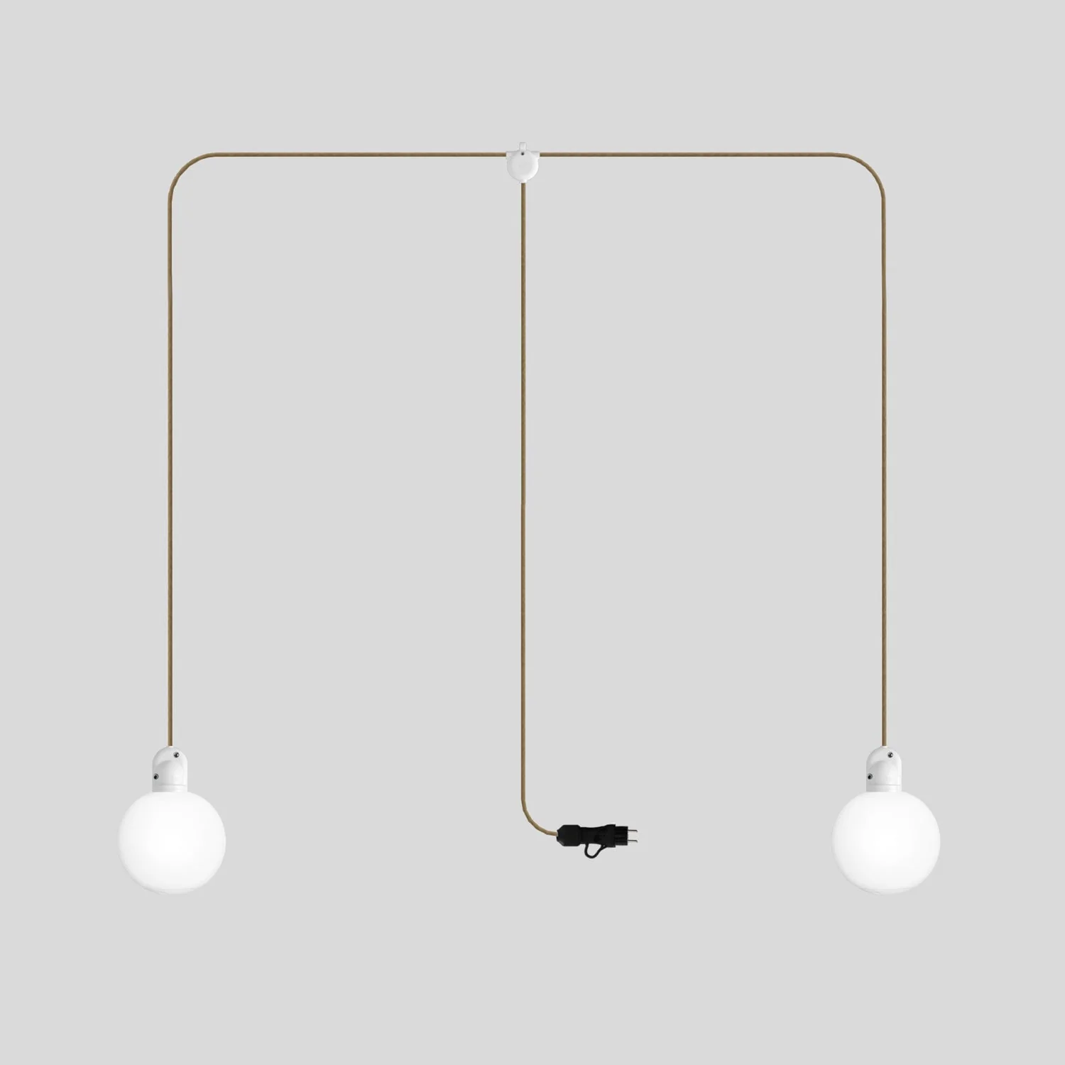 Modulair IP65 outdoor plug-in lamp with 2 drops, unbreakable Unbreak-a-Ball lampshades, and SN06 cord