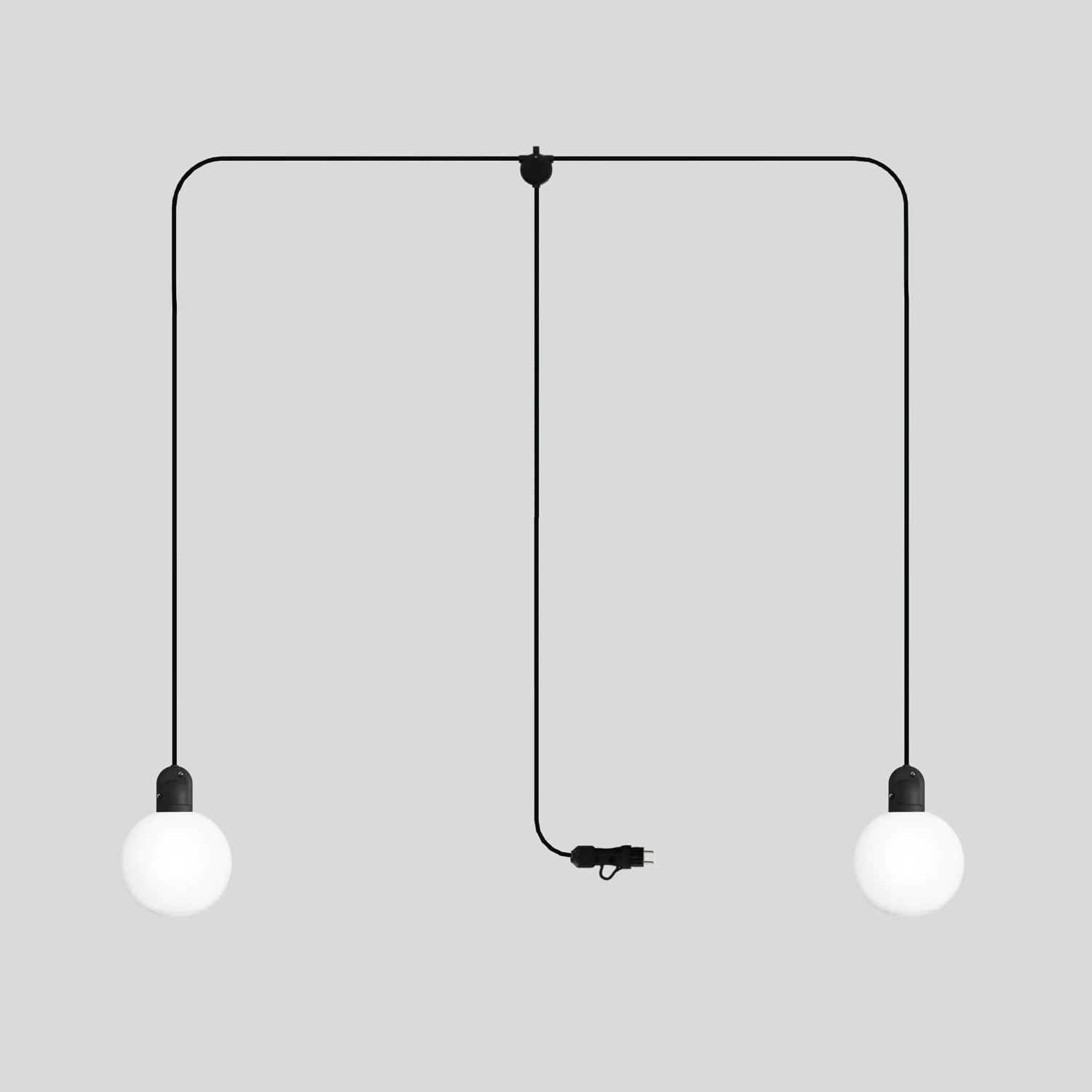 Modulair outdoor plug-in lamp IP65 with 2 drops, unbreakable Unbreak-a-Ball lampshades and SM04 cord