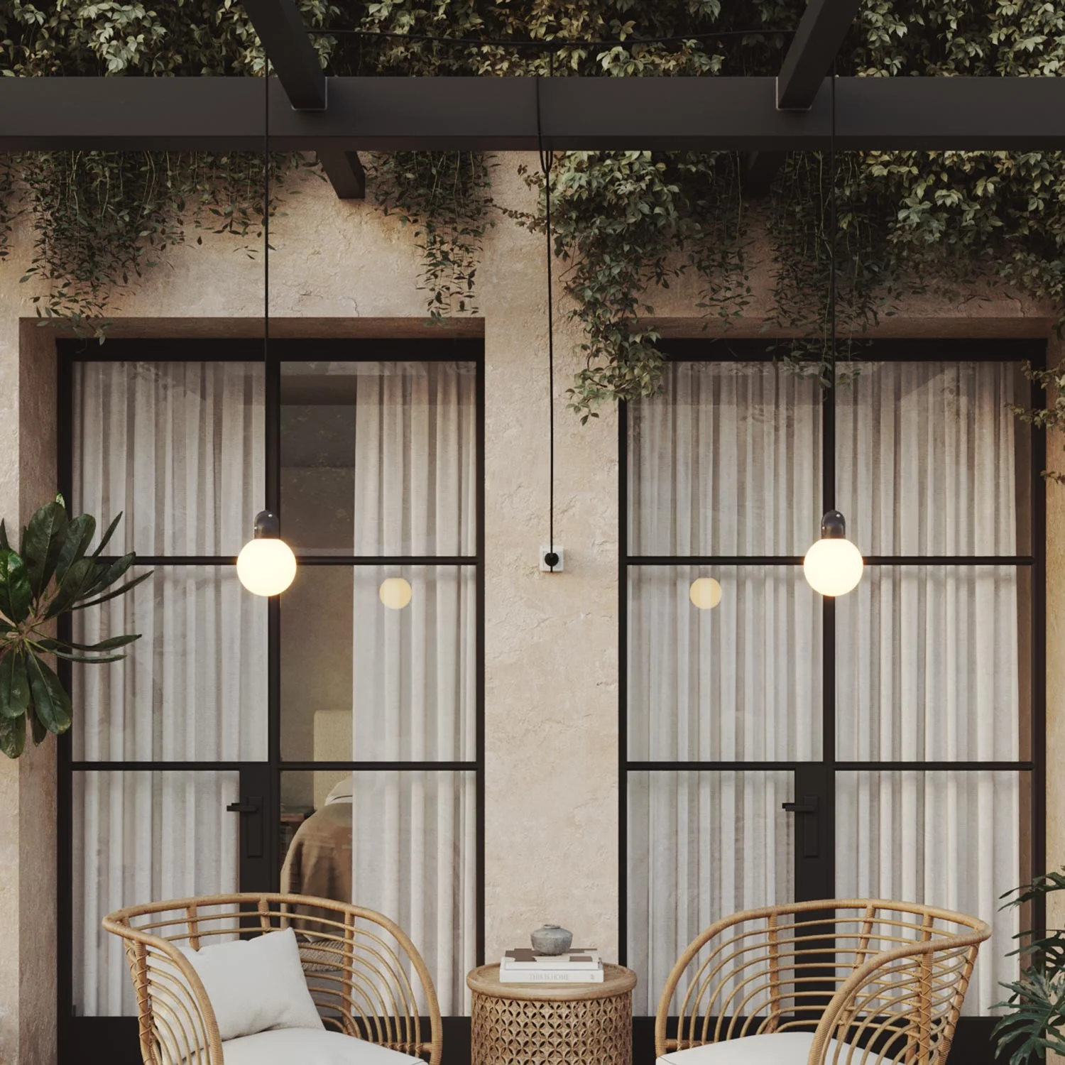 Modulair outdoor plug-in lamp IP65 with 2 drops, unbreakable Unbreak-a-Ball lampshades and SM04 cord - Image 2