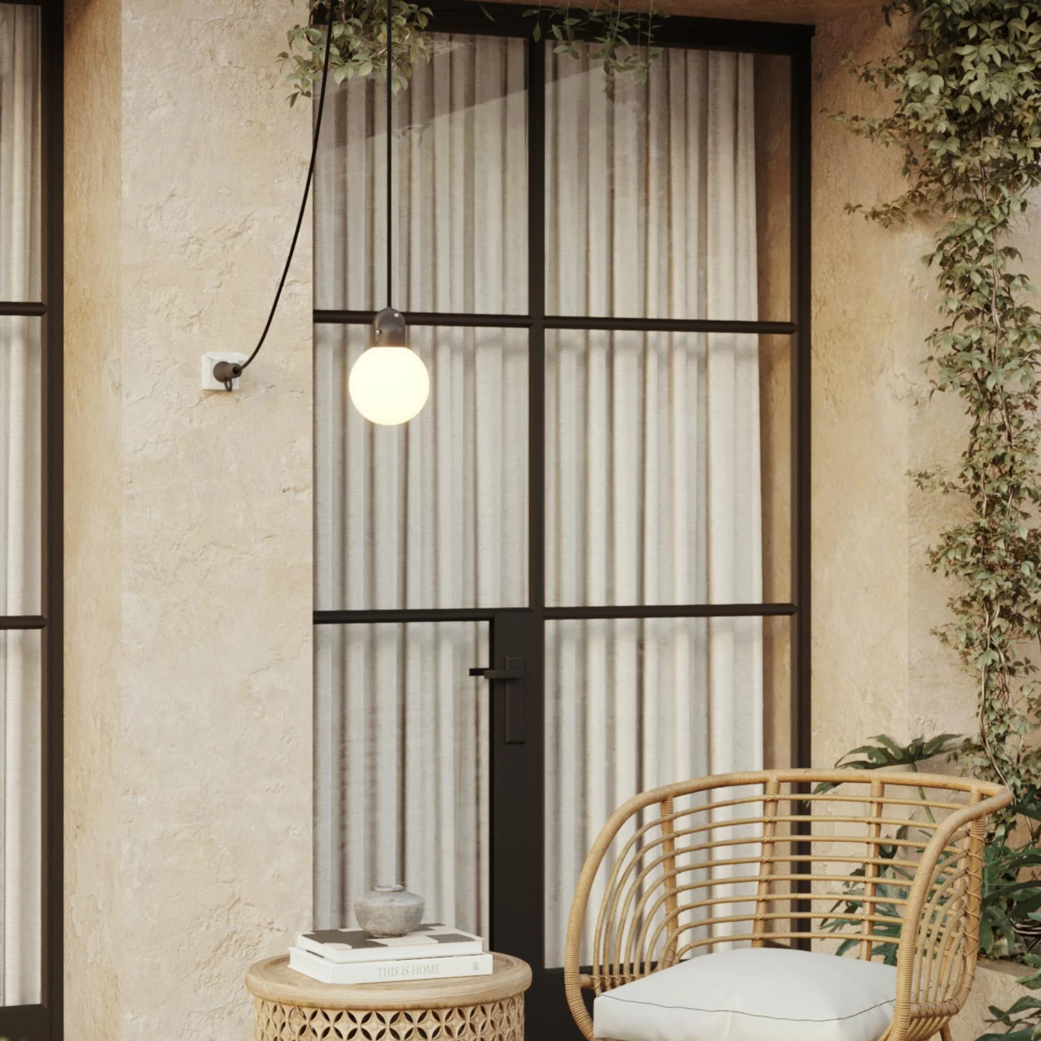 Modulair IP65 outdoor plug-in lamp with unbreakable Unbreak-a-Ball lampshade and SM04 cord - Image 2
