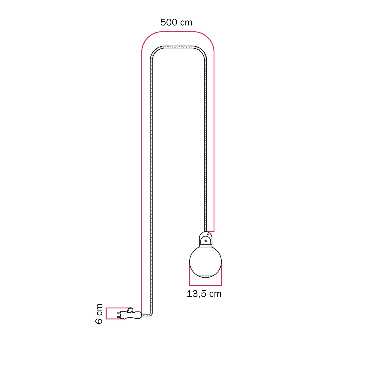 Modulair IP65 outdoor plug-in lamp with unbreakable Unbreak-a-Ball lampshade and SM04 cord - Image 5