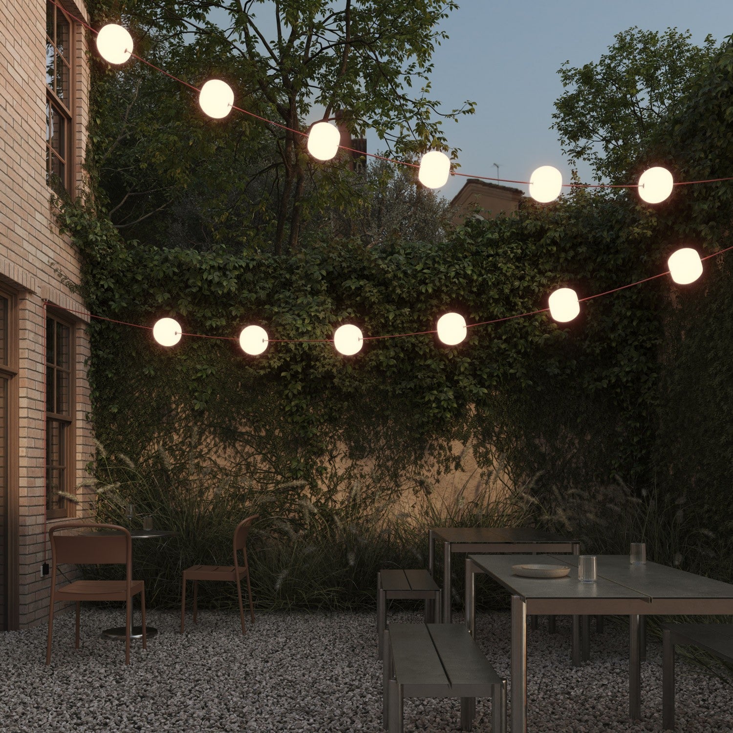 Outdoor IP67 String Light with 12 Light Points Starfish Red with UK Plug - Marina12 Cherry - Image 2