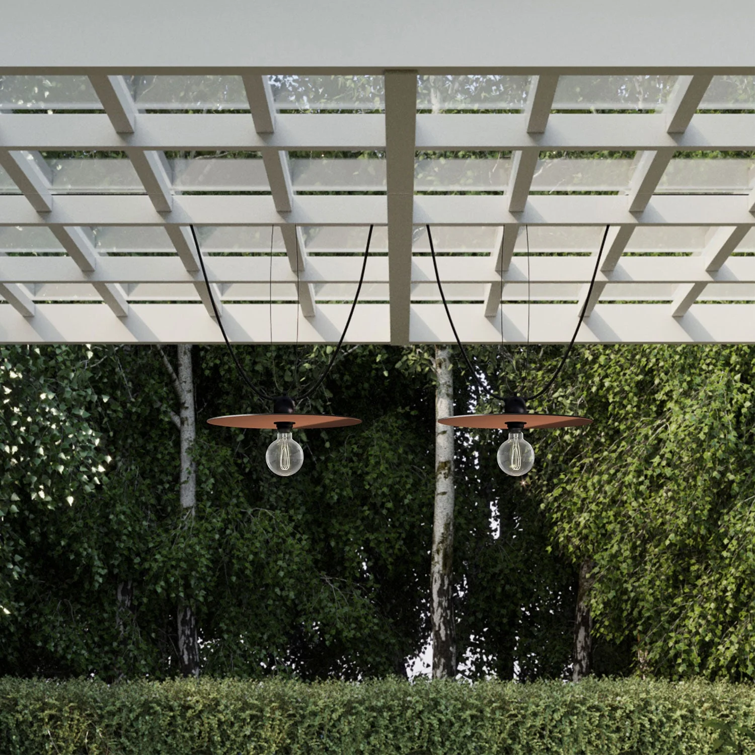 Modulair string lights for outdoor use IP65 portable with 2 lampshades and UK plug - Copper and Bronze - Image 3