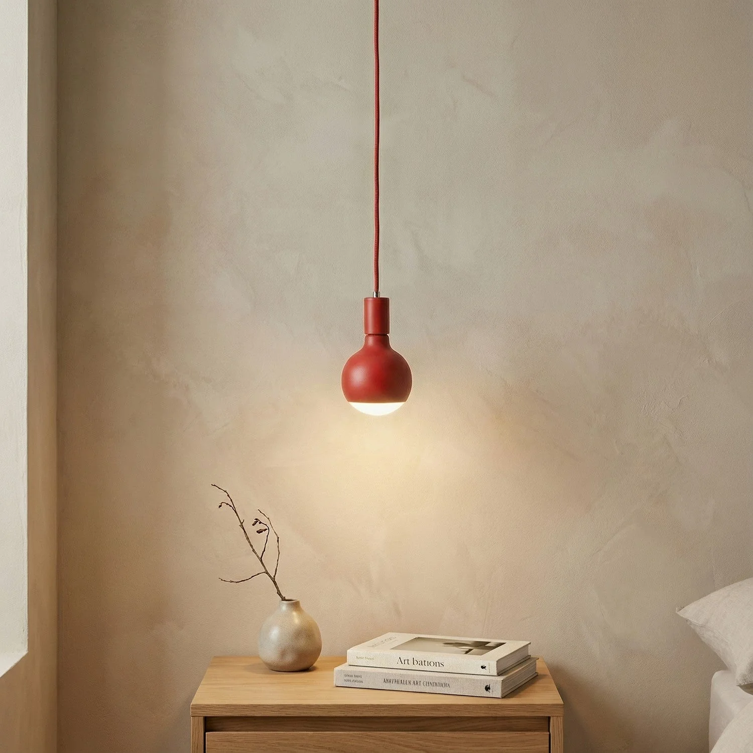 Filotto Metallico pendant lamp with Lucia light bulb - Red - Image 2