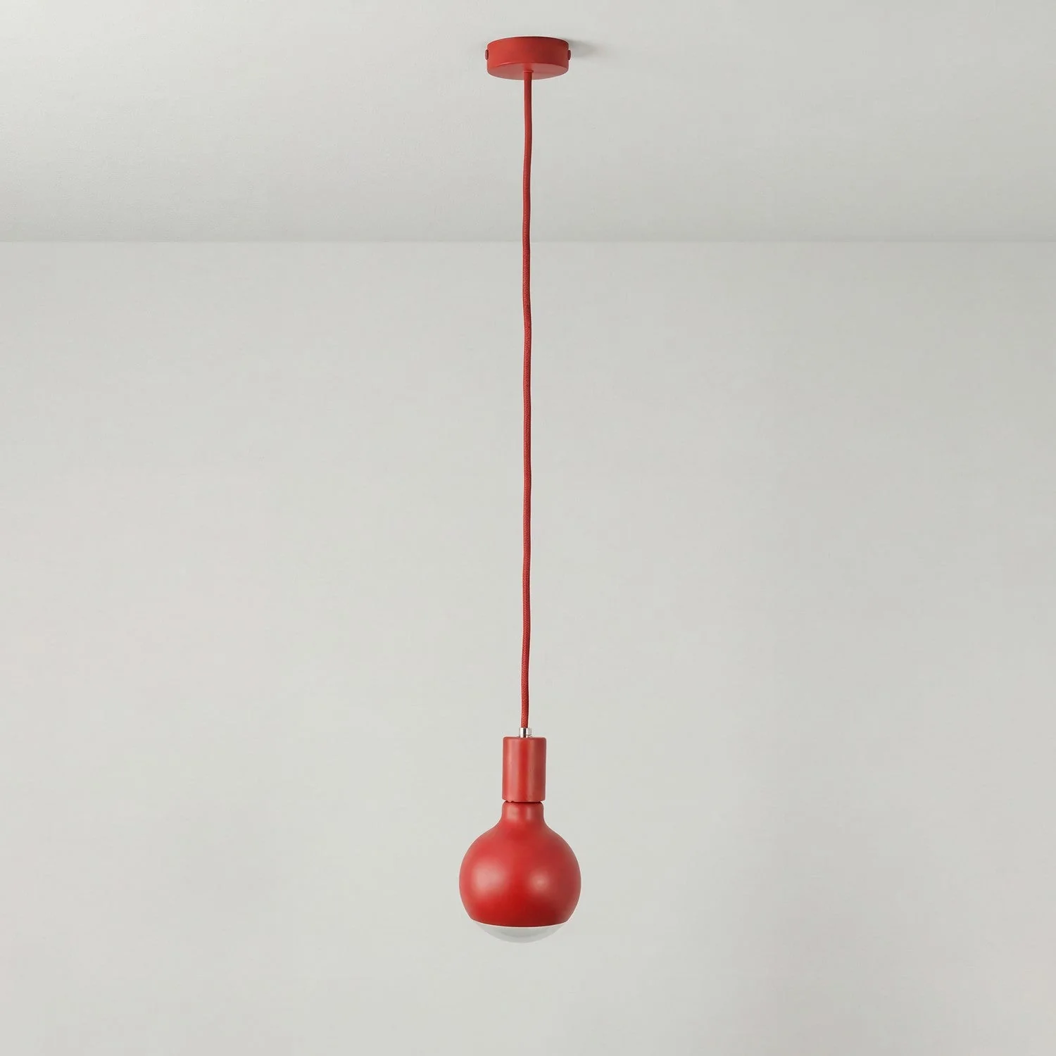 Filotto Metallico pendant lamp with Lucia light bulb - Red - Image 3