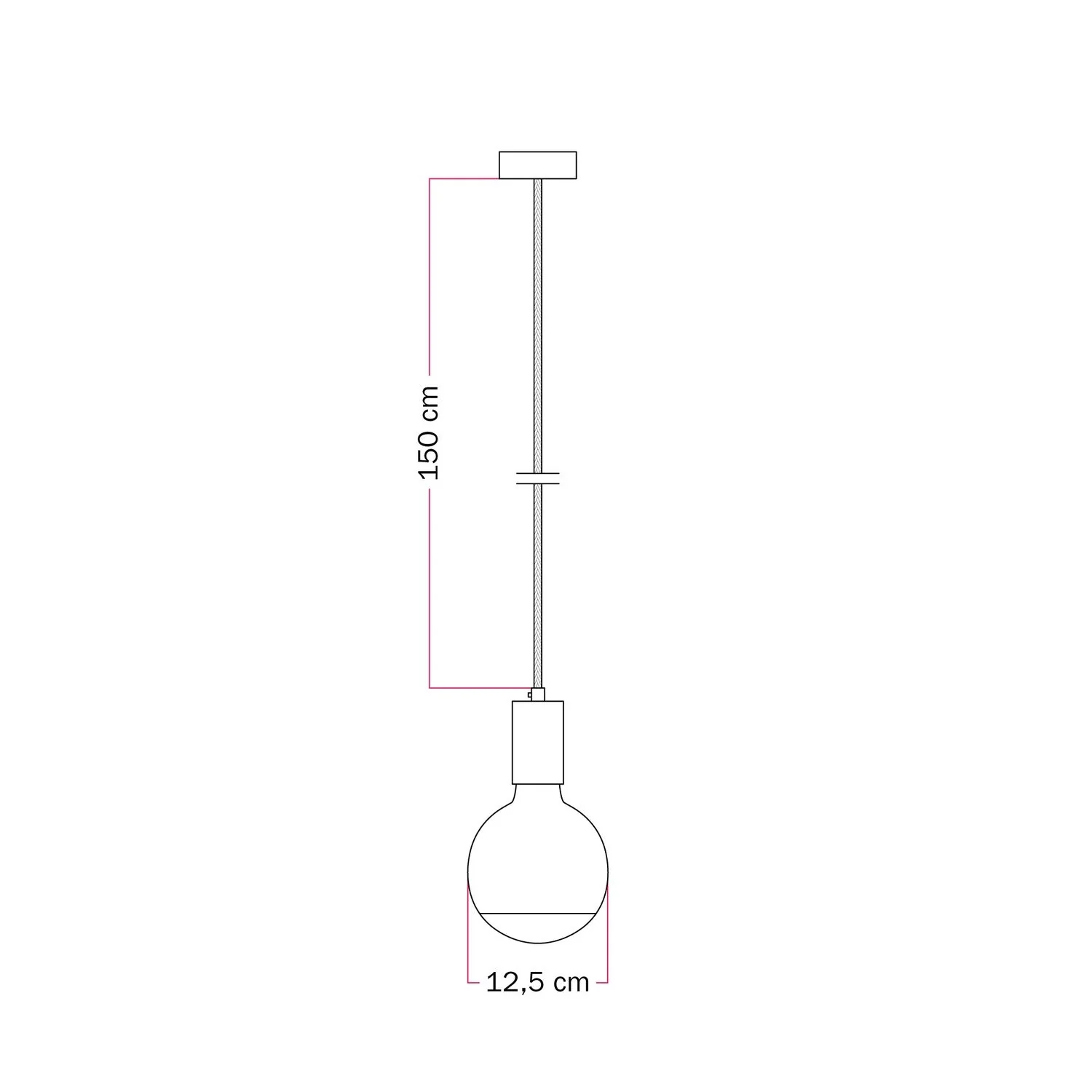 Filotto Metallico pendant lamp with Lucia light bulb - Red - Image 4