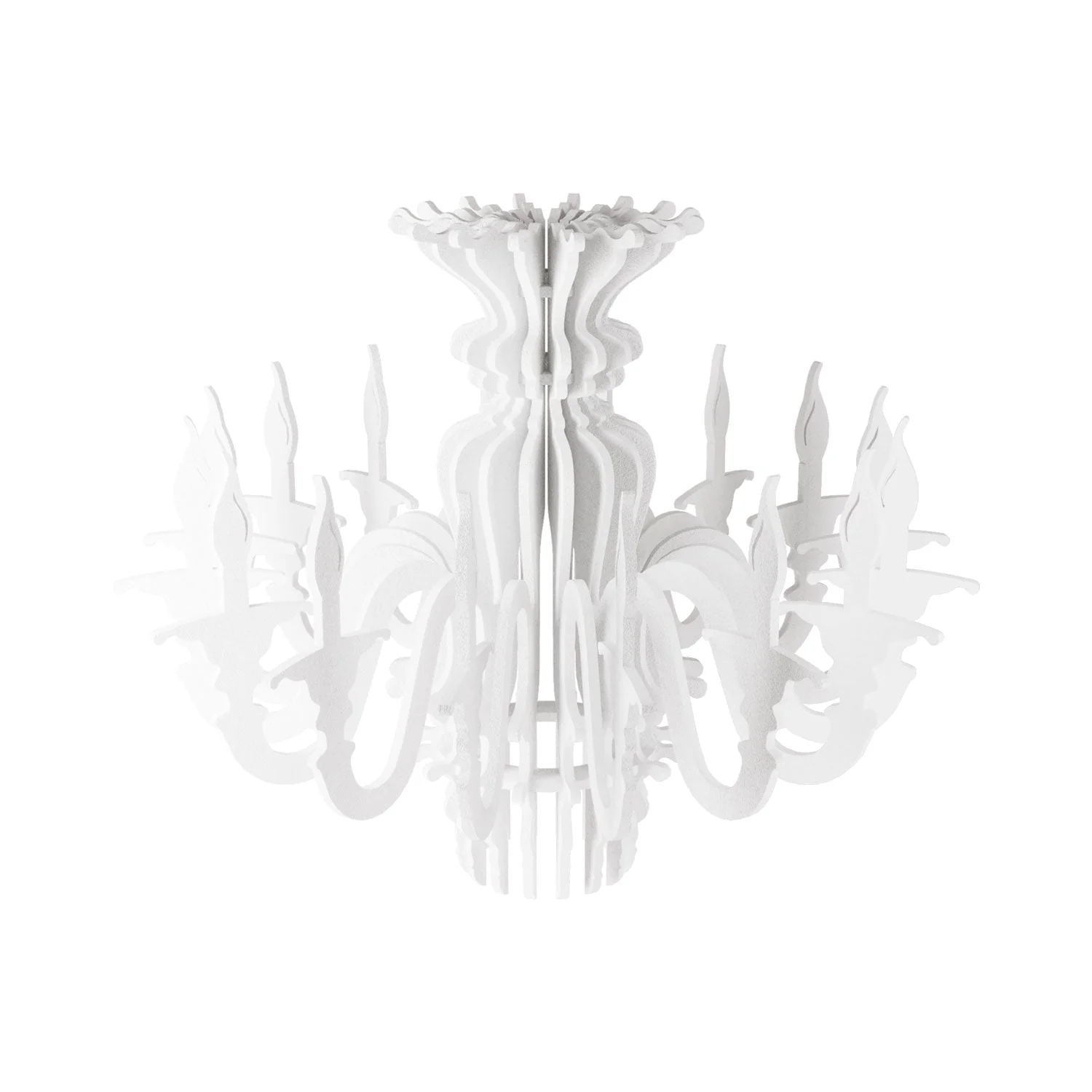 Pendant lamp with classic SHHANDELIER lampshade in sound-absorbing material - White mélange - Image 5