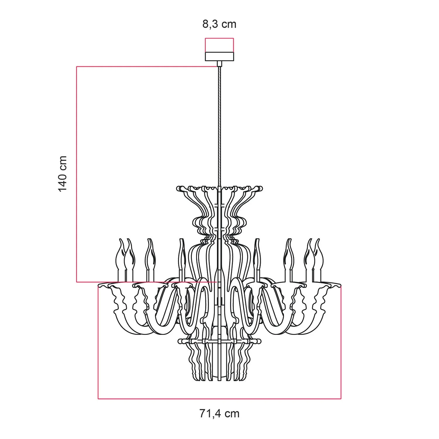 Pendant lamp with classic SHHANDELIER lampshade in sound-absorbing material - White mélange - Image 7