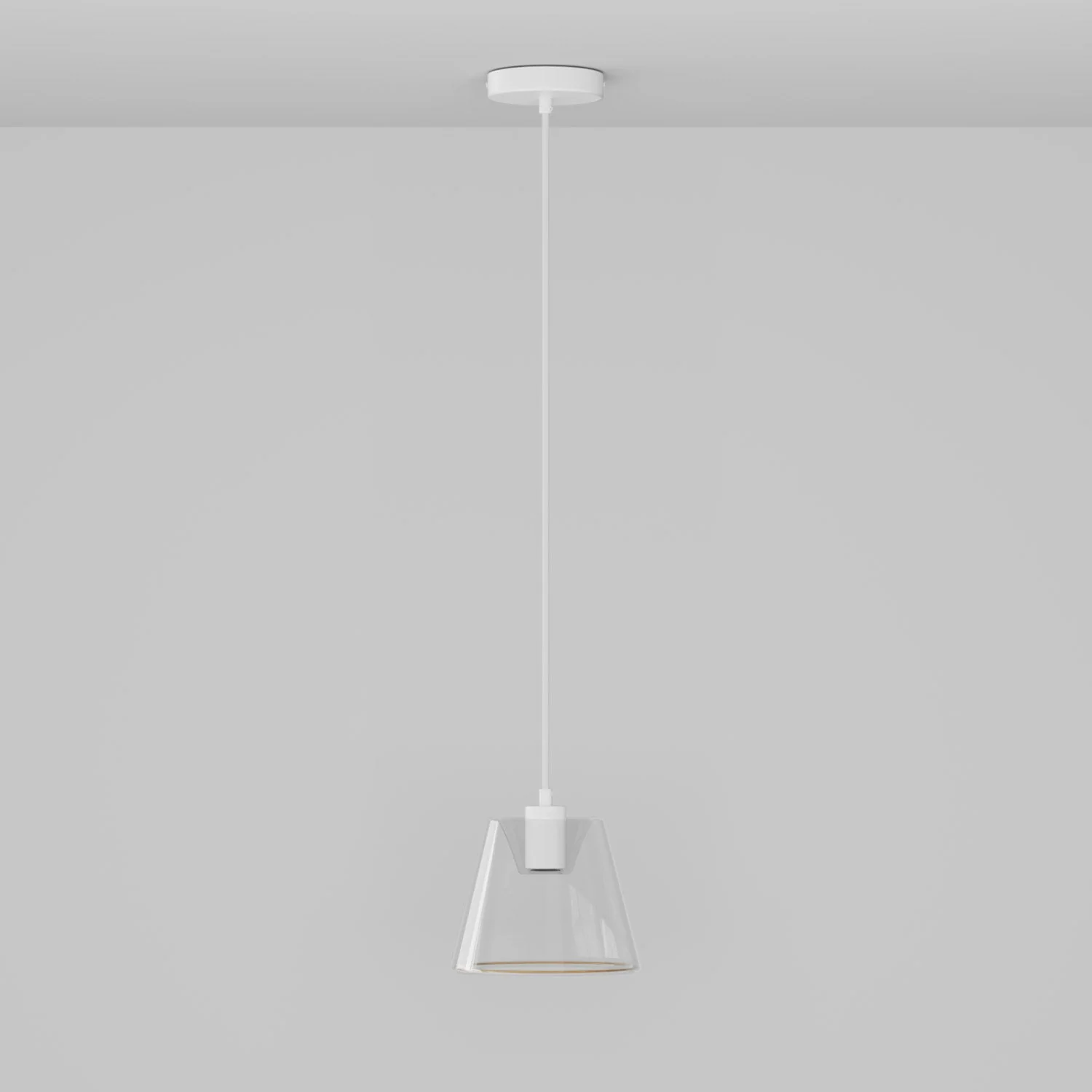 Pendant lamp with clear cone Ghost bulb - Matte white - Image 3